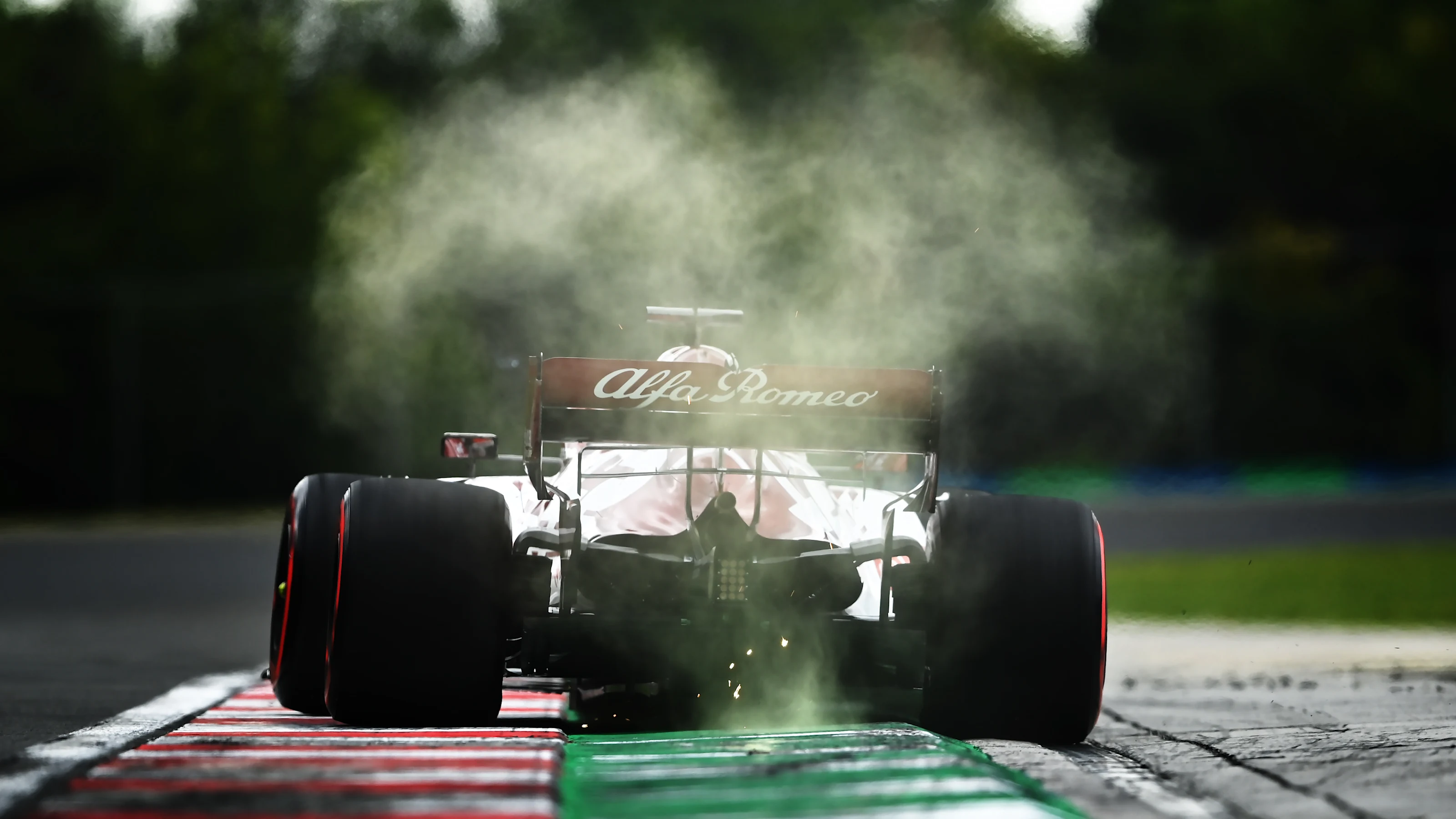 BUDAPEST, HUNGARY - JULY 18: Kimi Raikkonen of Finland driving the (7) Alfa Romeo Racing C39