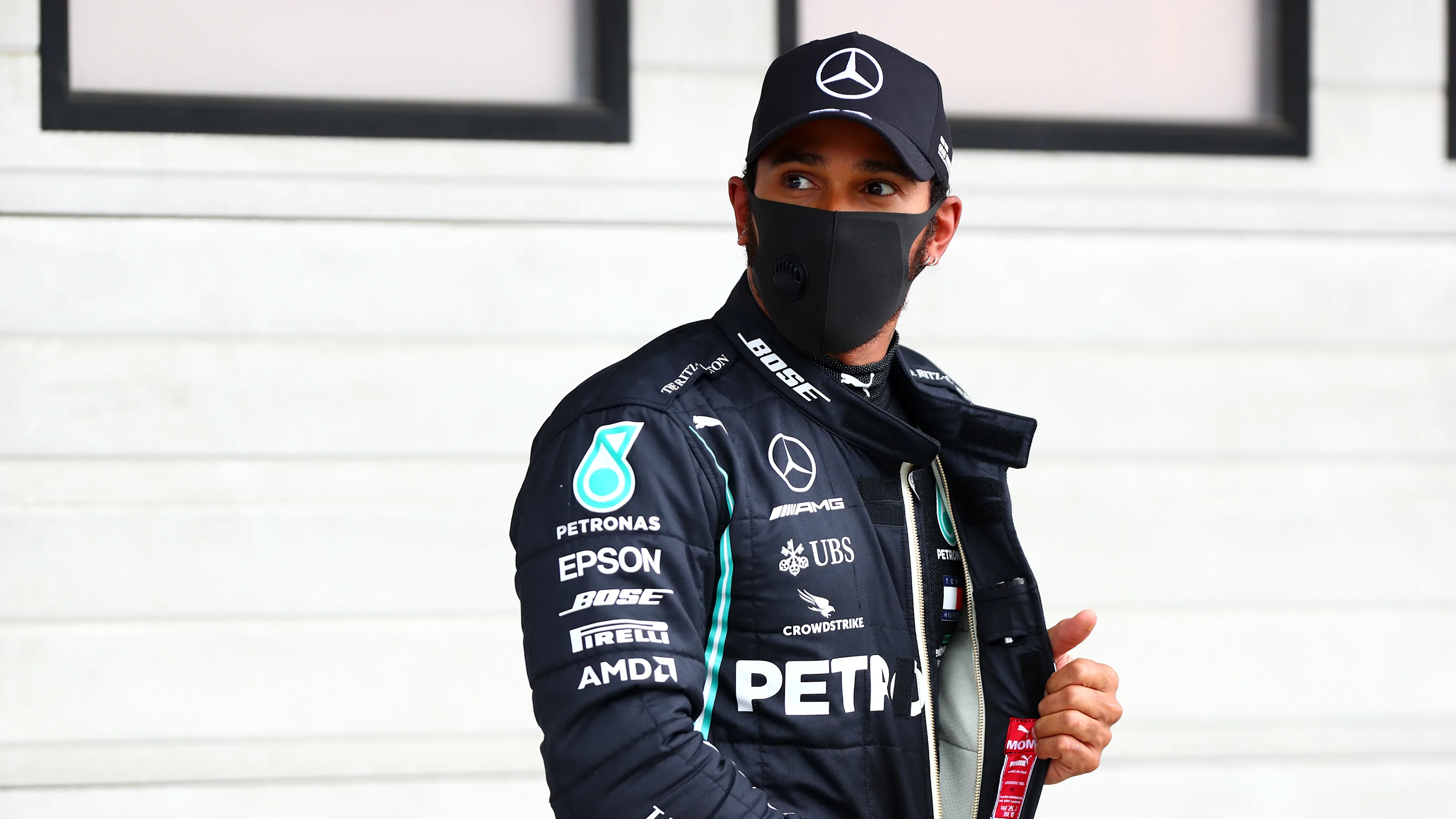 BUDAPEST, HUNGARY - JULY 18: Pole position qualifier Lewis Hamilton of Great Britain and Mercedes