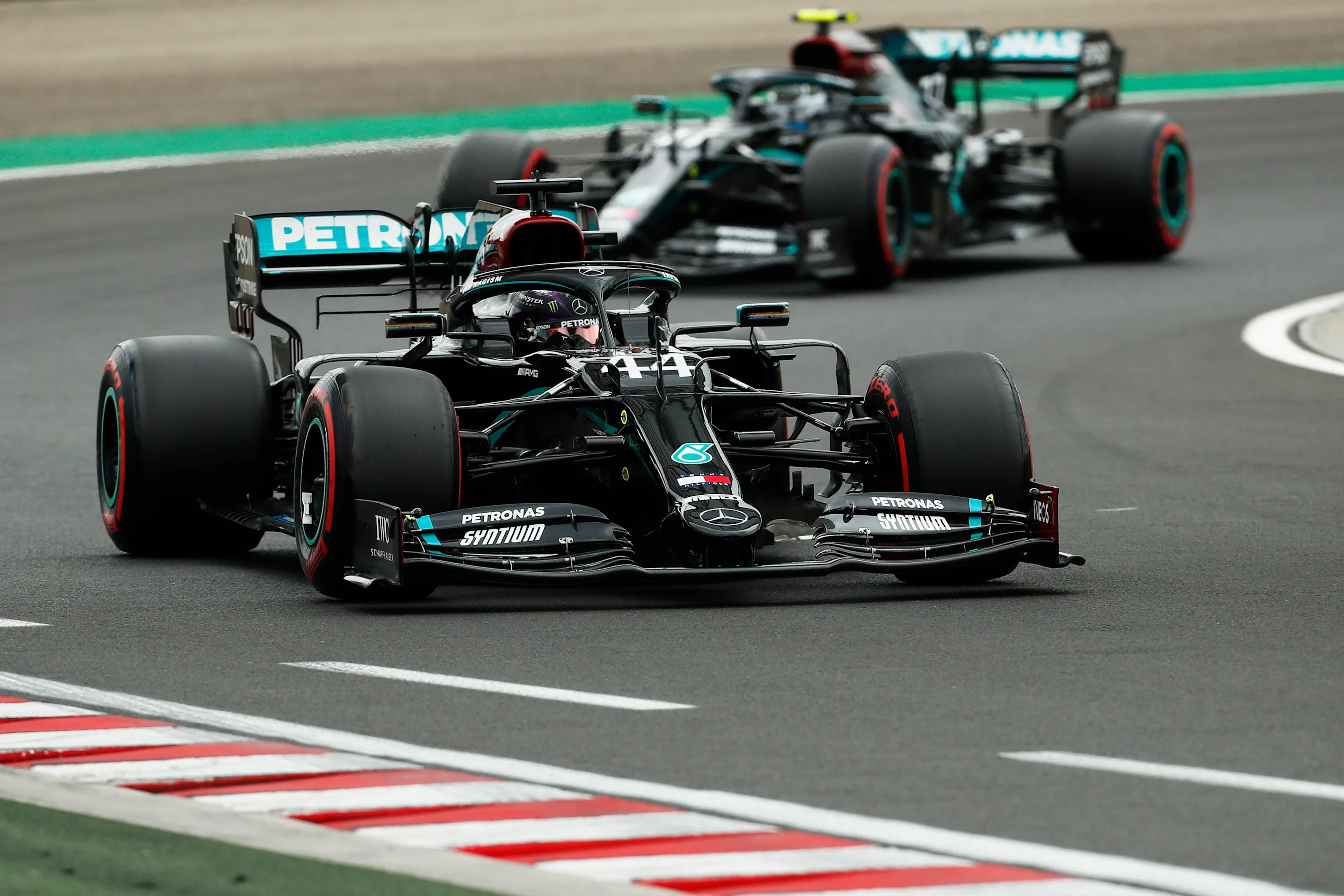 BUDAPEST, HUNGARY - JULY 18: Lewis Hamilton of Great Britain driving the (44) Mercedes AMG Petronas