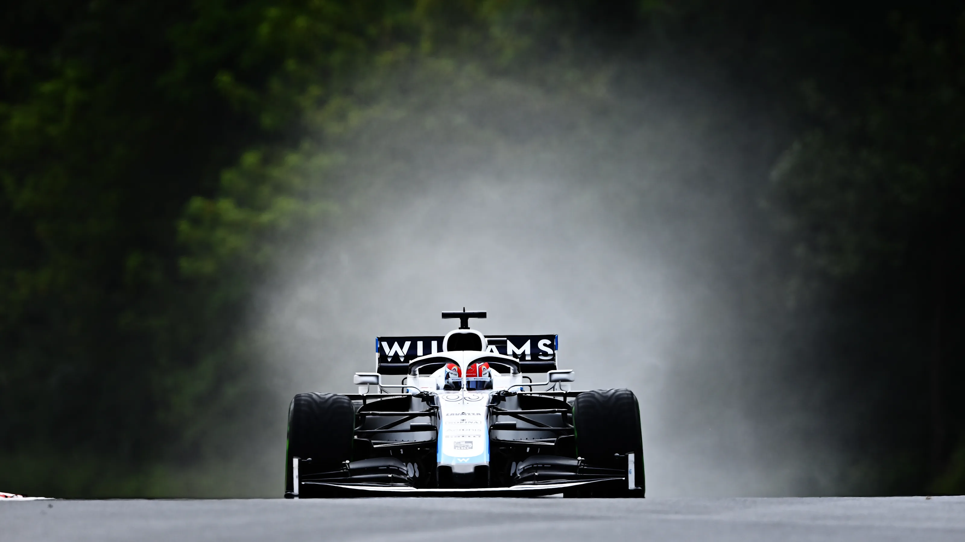 BUDAPEST, HUNGARY - JULY 19: George Russell of Great Britain driving the (63) Williams Racing FW43