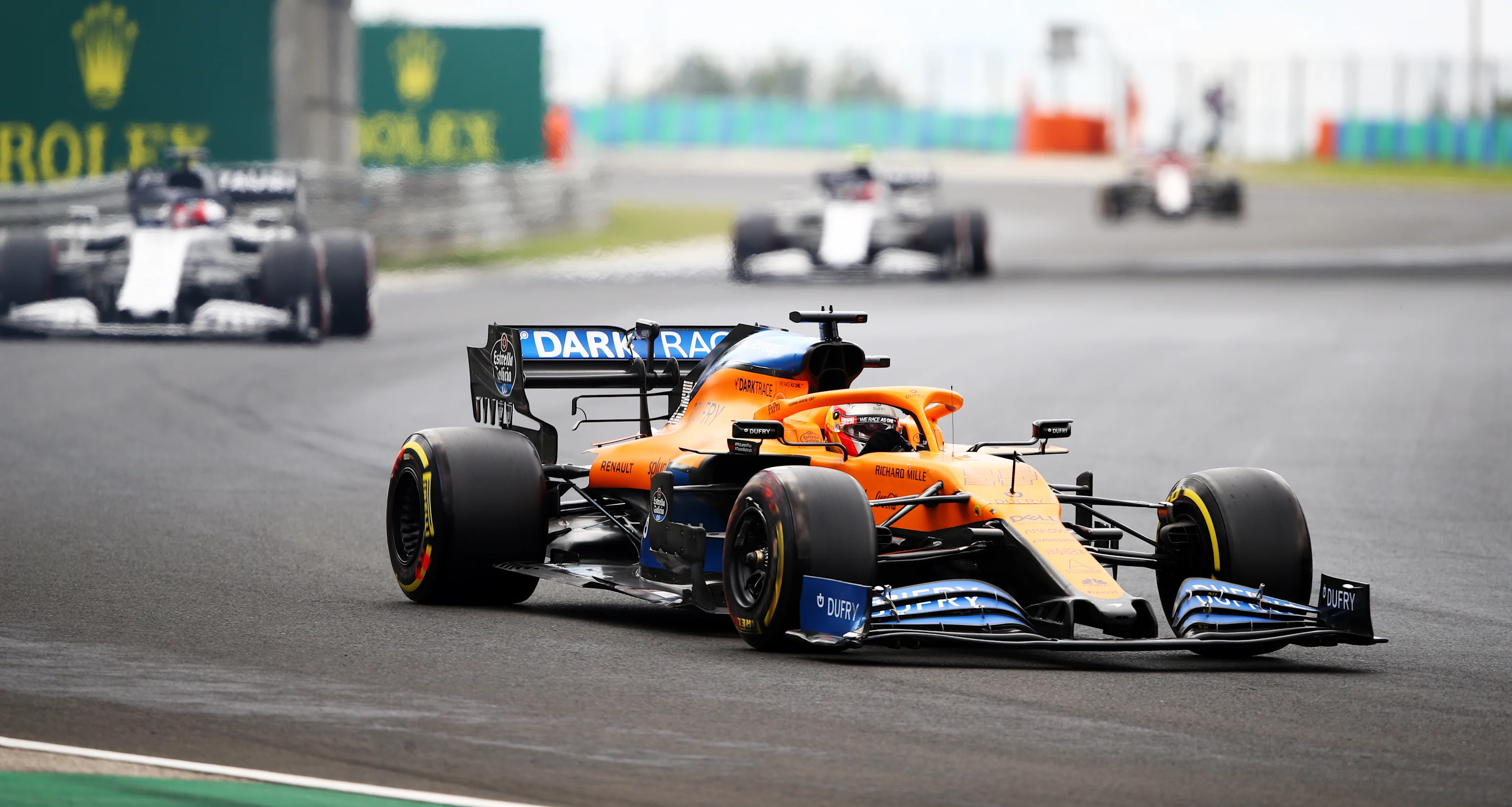 BUDAPEST, HUNGARY - JULY 19: Carlos Sainz of Spain driving the (55) McLaren F1 Team MCL35 Renault