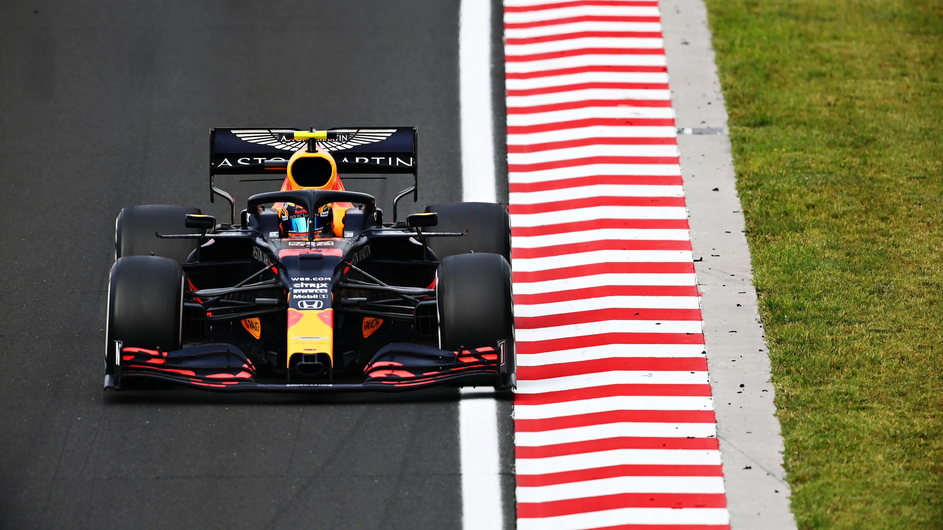 BUDAPEST, HUNGARY - JULY 19: Alexander Albon of Thailand driving the (23) Aston Martin Red Bull