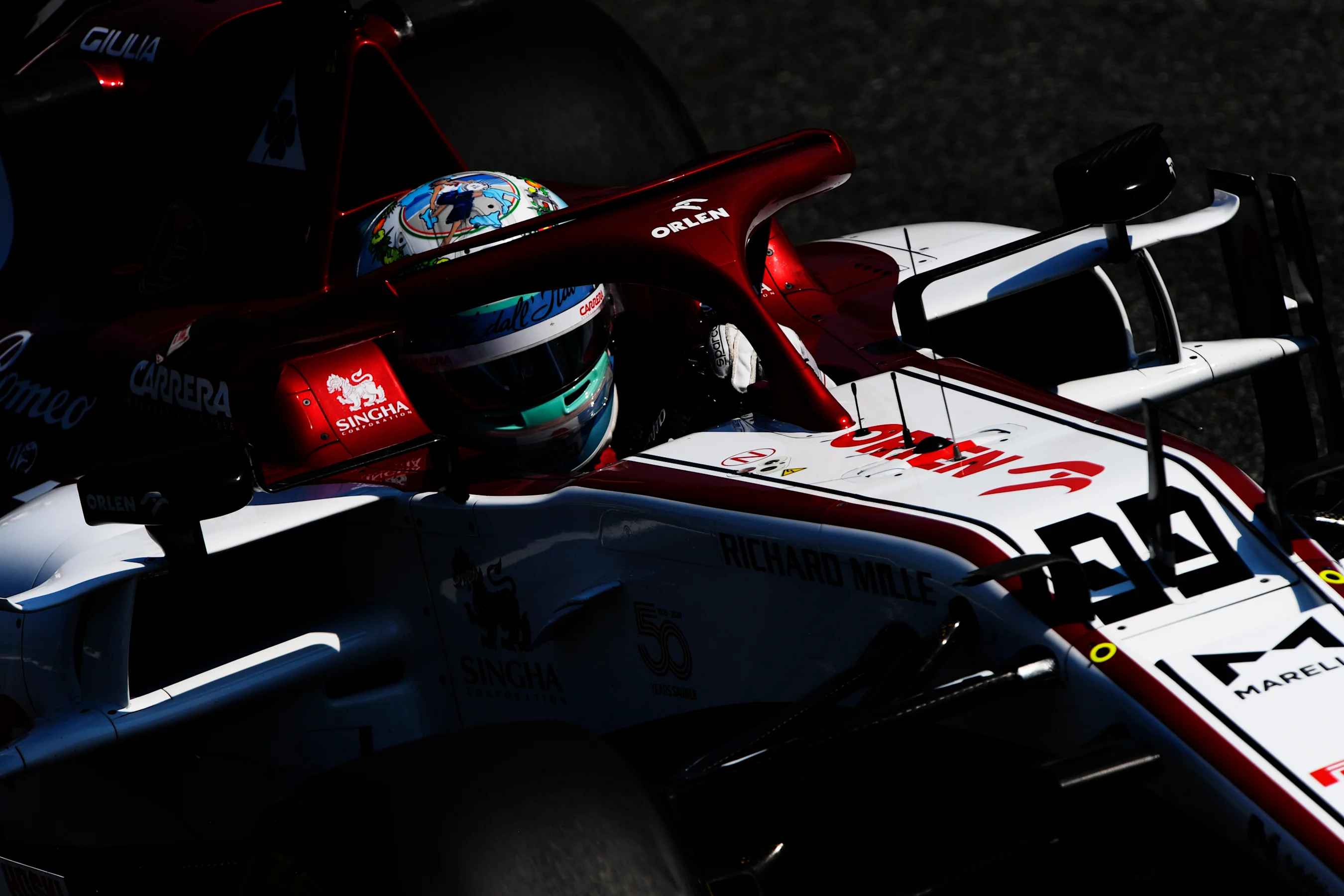 MONZA, ITALY - SEPTEMBER 04: Antonio Giovinazzi of Italy driving the (99) Alfa Romeo Racing C39