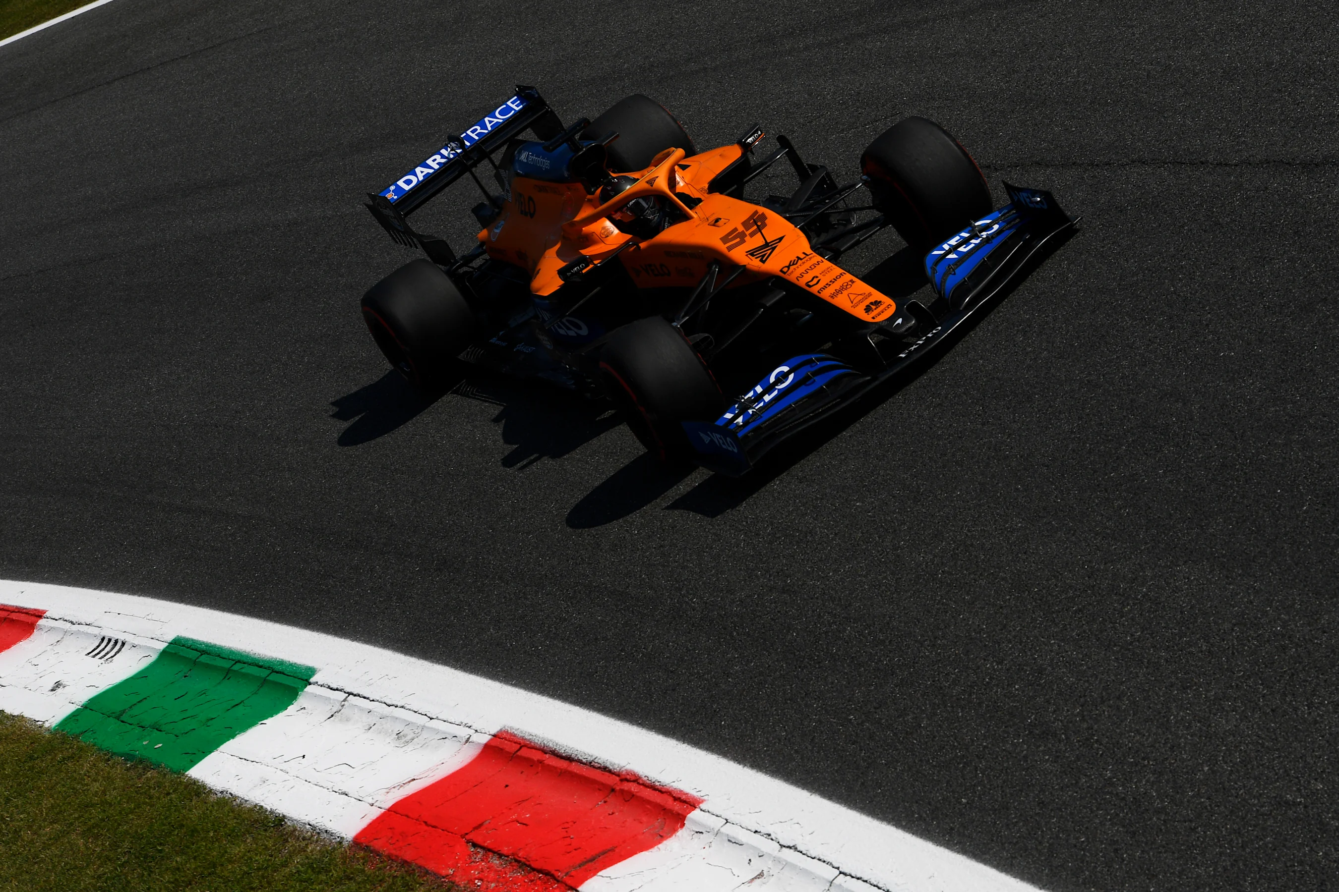 MONZA, ITALY - SEPTEMBER 04: Carlos Sainz of Spain driving the (55) McLaren F1 Team MCL35 Renault