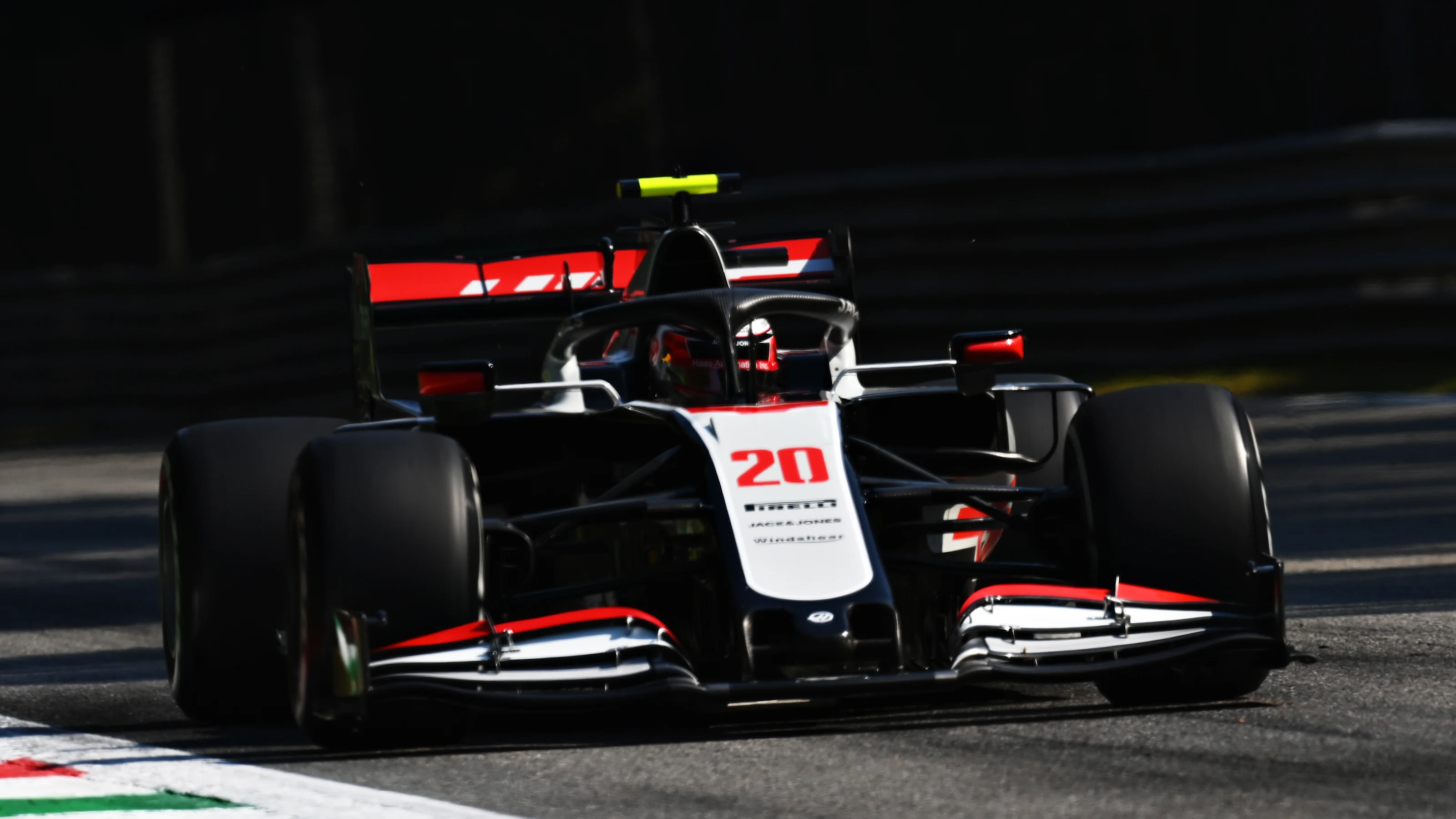 MONZA, ITALY - SEPTEMBER 04: Kevin Magnussen of Denmark driving the (20) Haas F1 Team VF-20 Ferrari