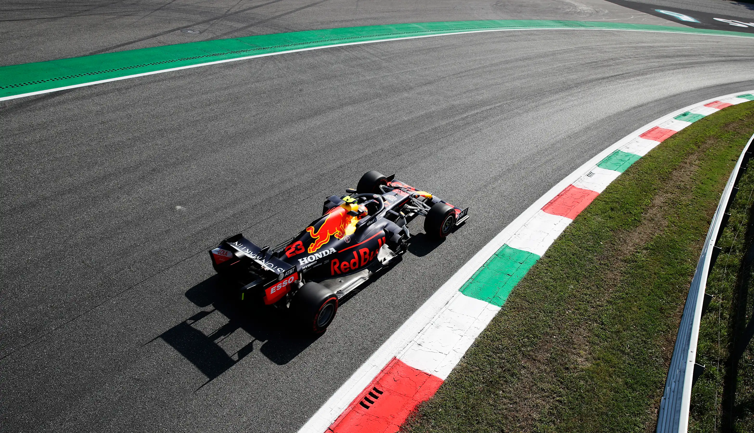 MONZA, ITALY - SEPTEMBER 04: Alexander Albon of Thailand driving the (23) Aston Martin Red Bull
