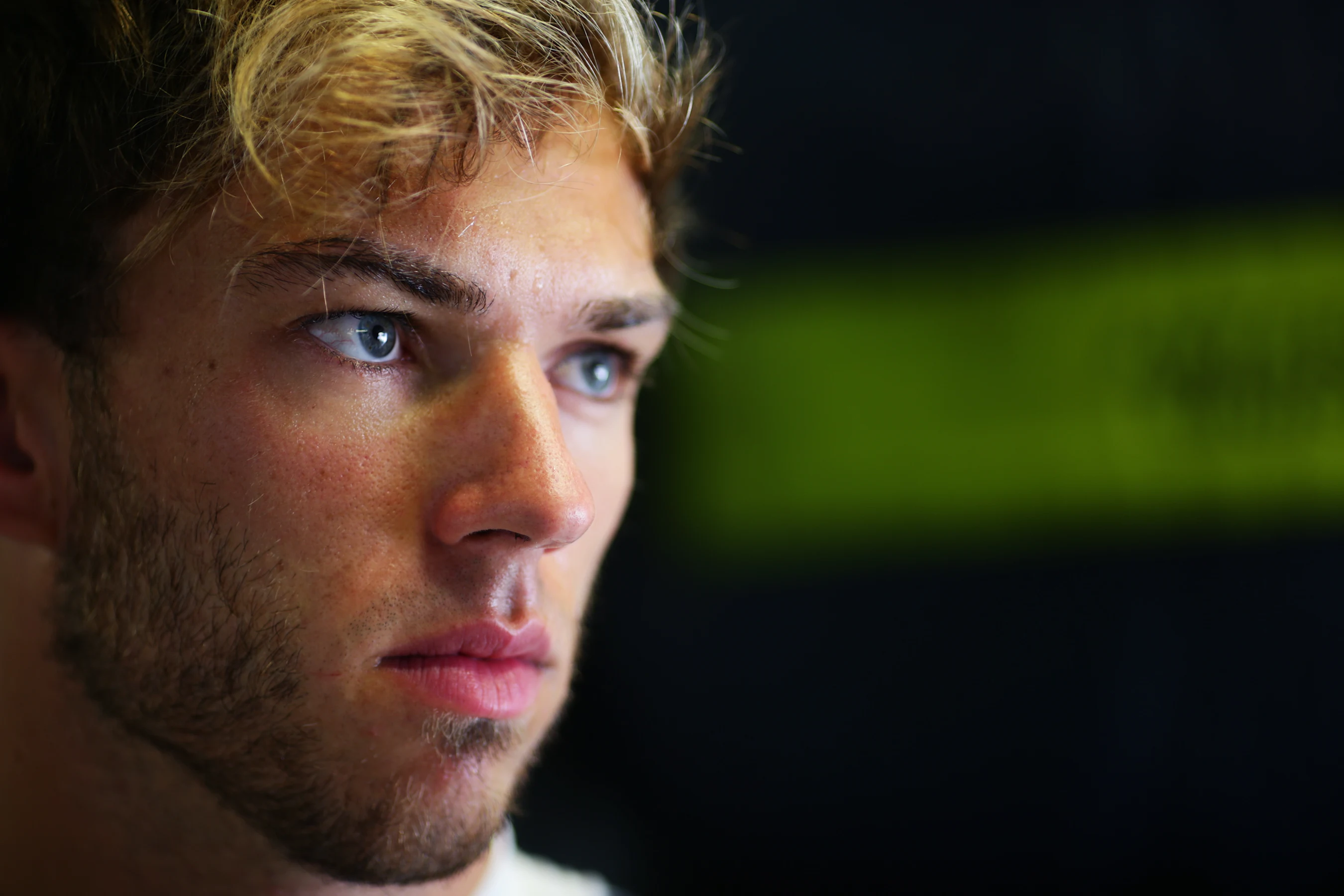 MONZA, ITALY - SEPTEMBER 04: Pierre Gasly of France and Scuderia AlphaTauri looks on in the garage