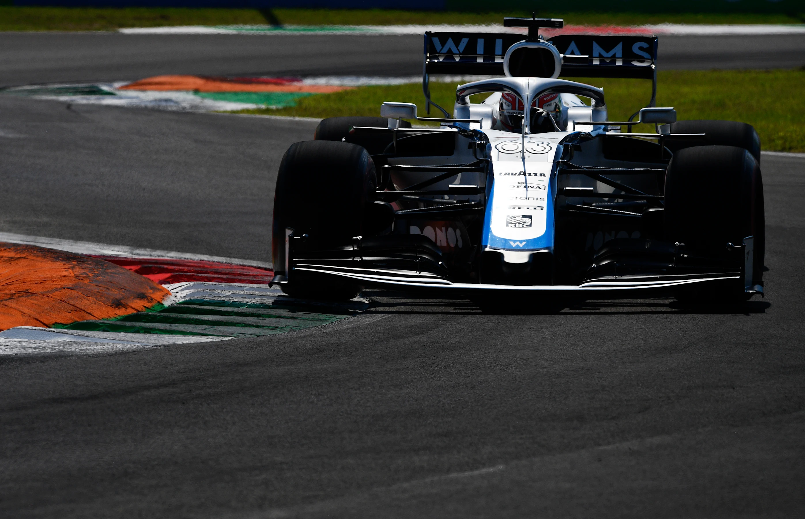 MONZA, ITALY - SEPTEMBER 05: George Russell of Great Britain driving the (63) Williams Racing FW43