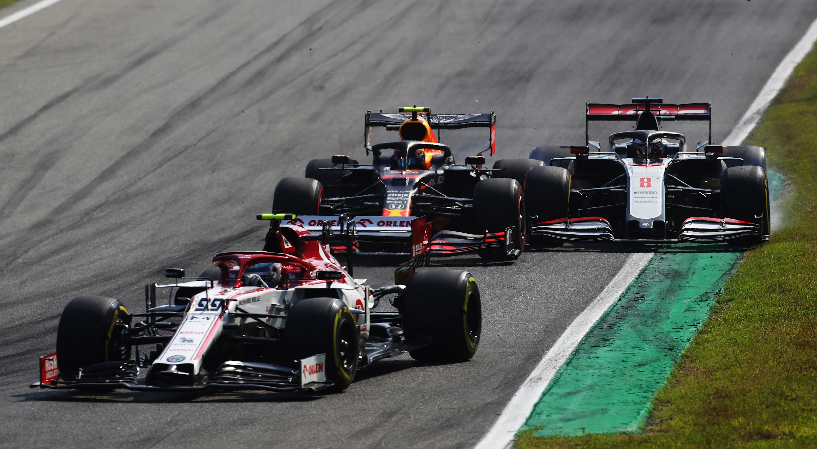 MONZA, ITALY - SEPTEMBER 06: Alexander Albon of Thailand driving the (23) Aston Martin Red Bull