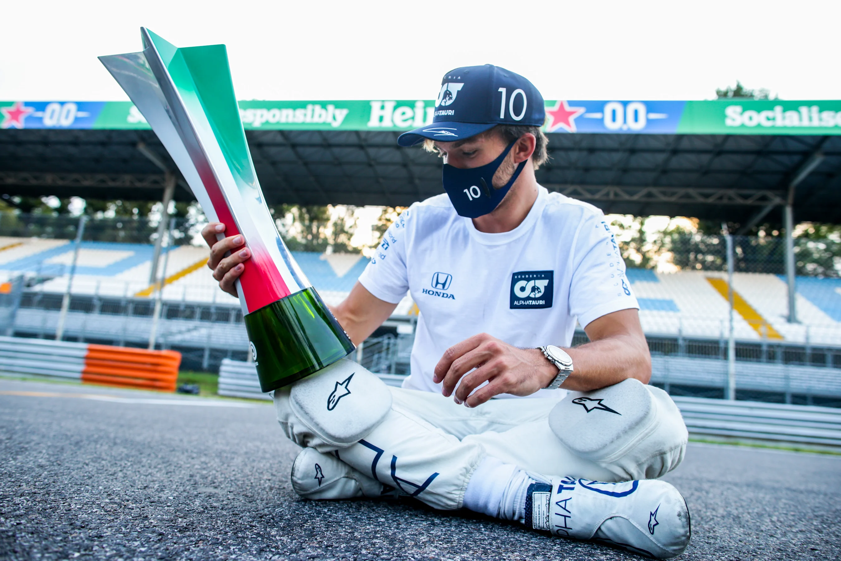 MONZA, ITALY - SEPTEMBER 06: Pierre Gasly of Scuderia AlphaTauri and France  during the F1 Grand