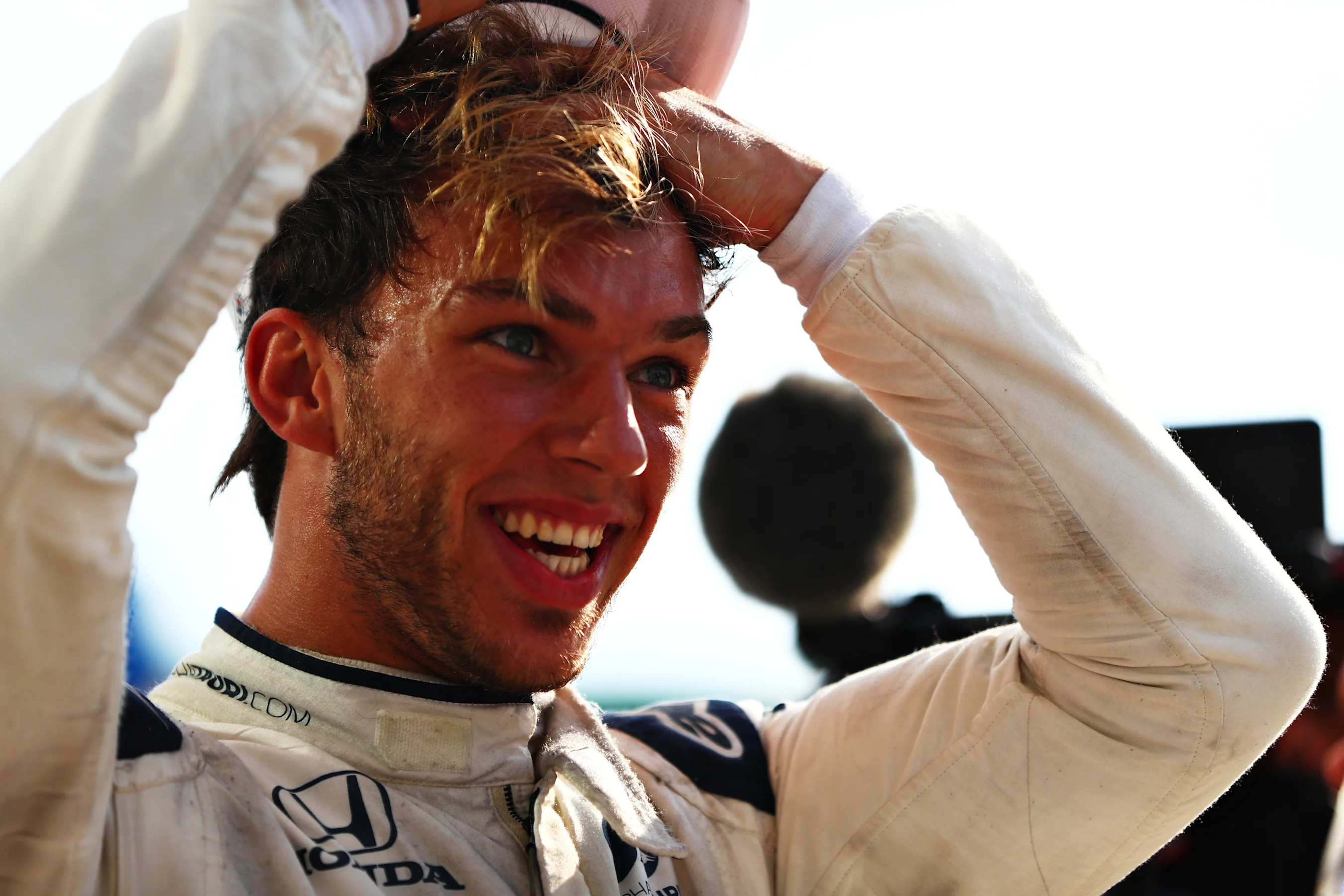 MONZA, ITALY - SEPTEMBER 06: Race winner Pierre Gasly of France and Scuderia AlphaTauri celebrates