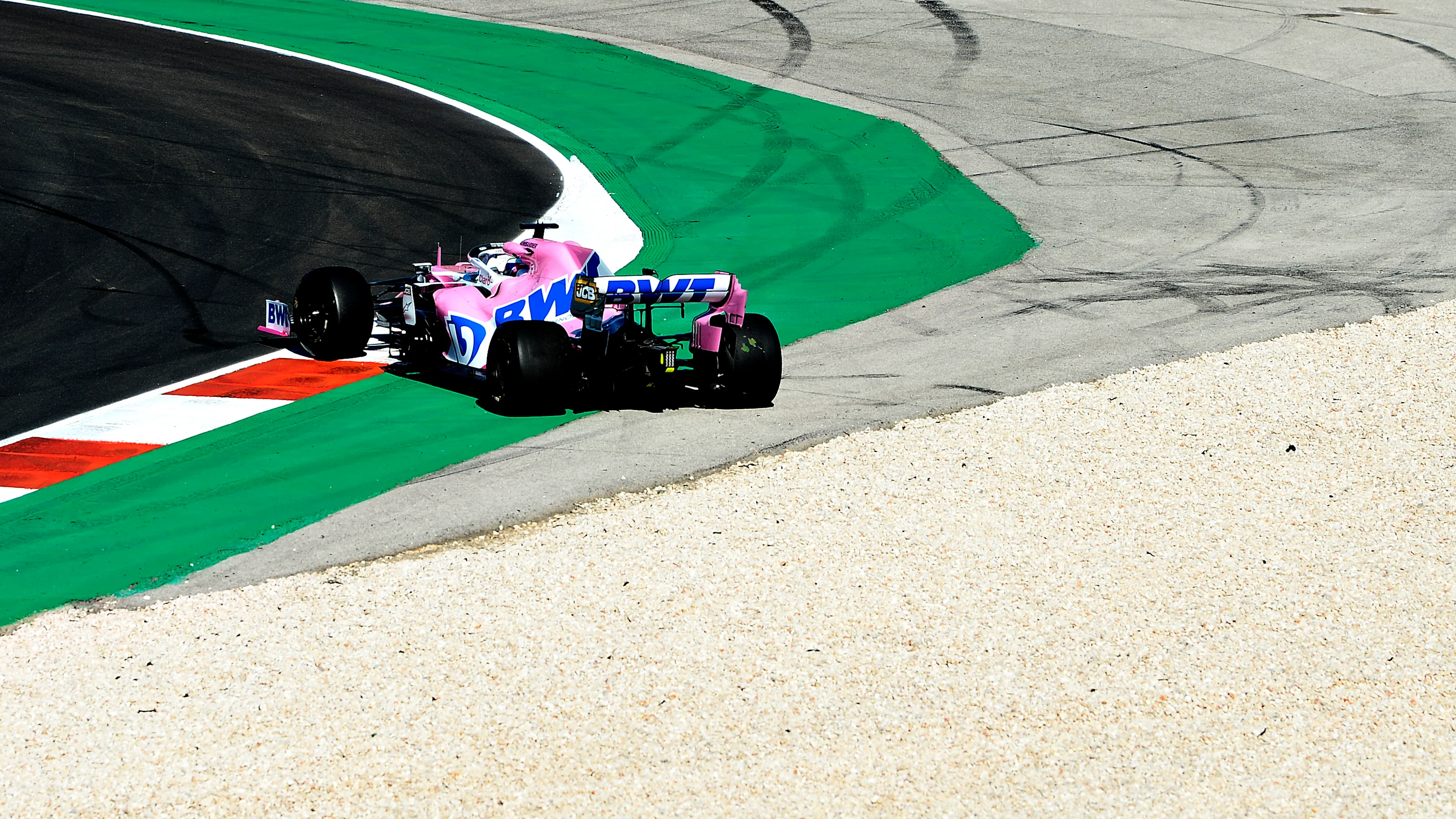 PORTIMAO, PORTUGAL - OCTOBER 23: Sergio Perez of Mexico driving the (11) Racing Point RP20 Mercedes