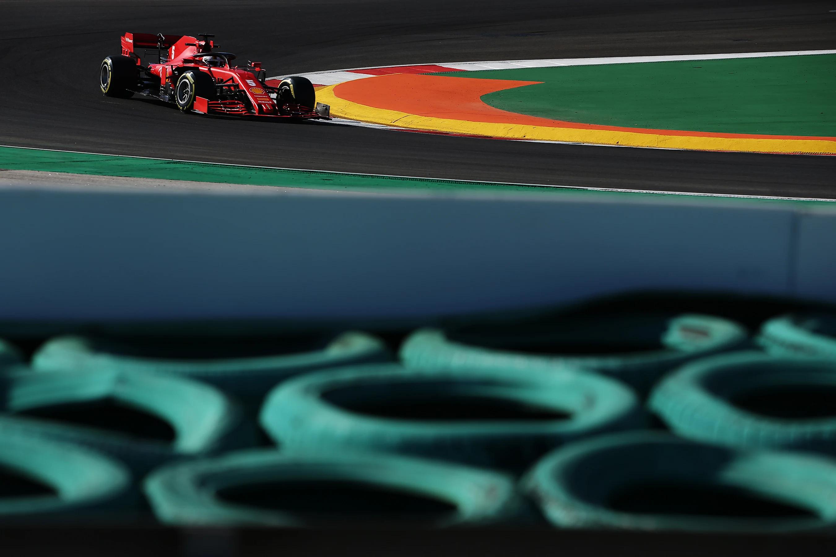 PORTIMAO, PORTUGAL - OCTOBER 23: Sebastian Vettel of Germany driving the (5) Scuderia Ferrari