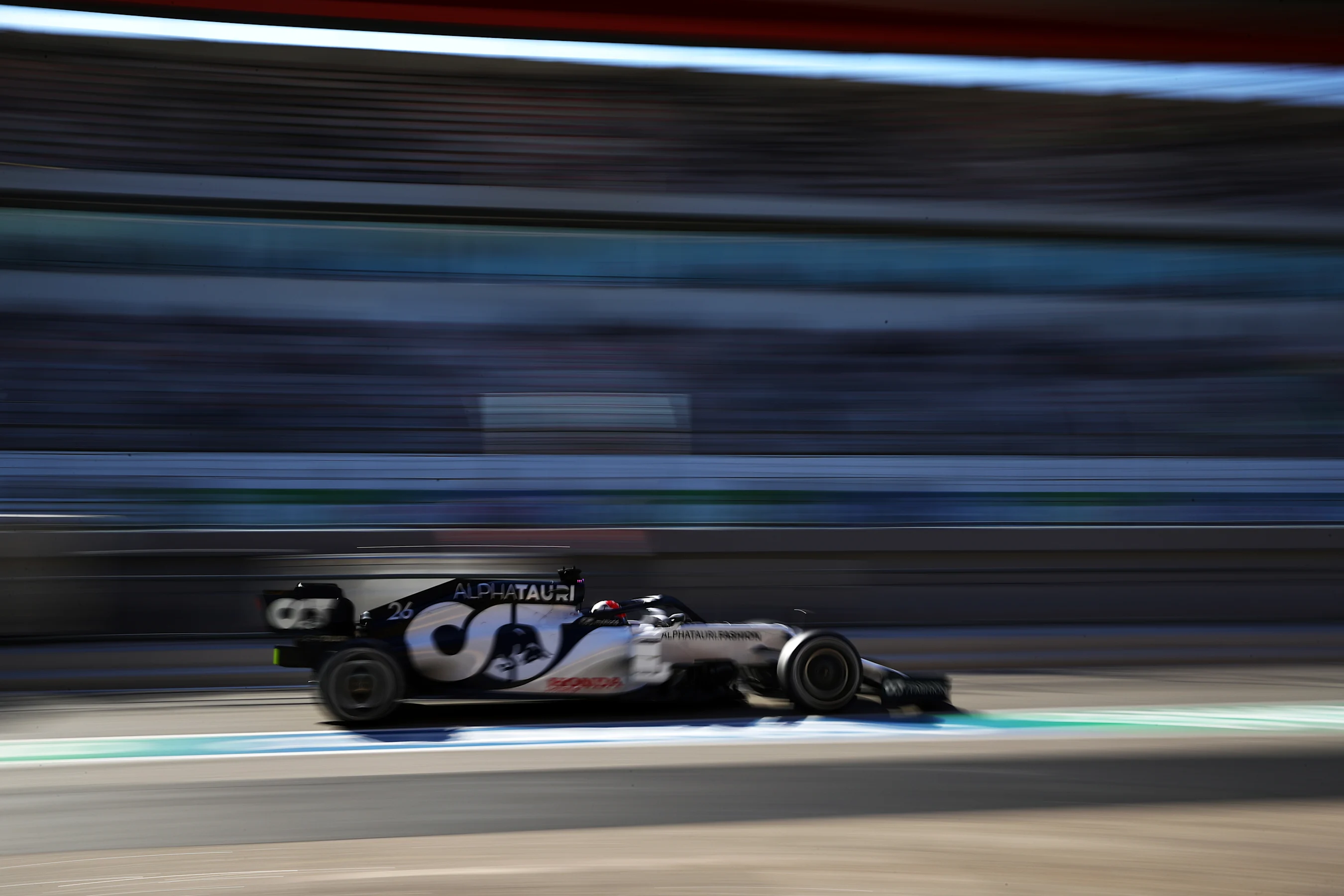 PORTIMAO, PORTUGAL - OCTOBER 23: Daniil Kvyat of Russia driving the (26) Scuderia AlphaTauri AT01