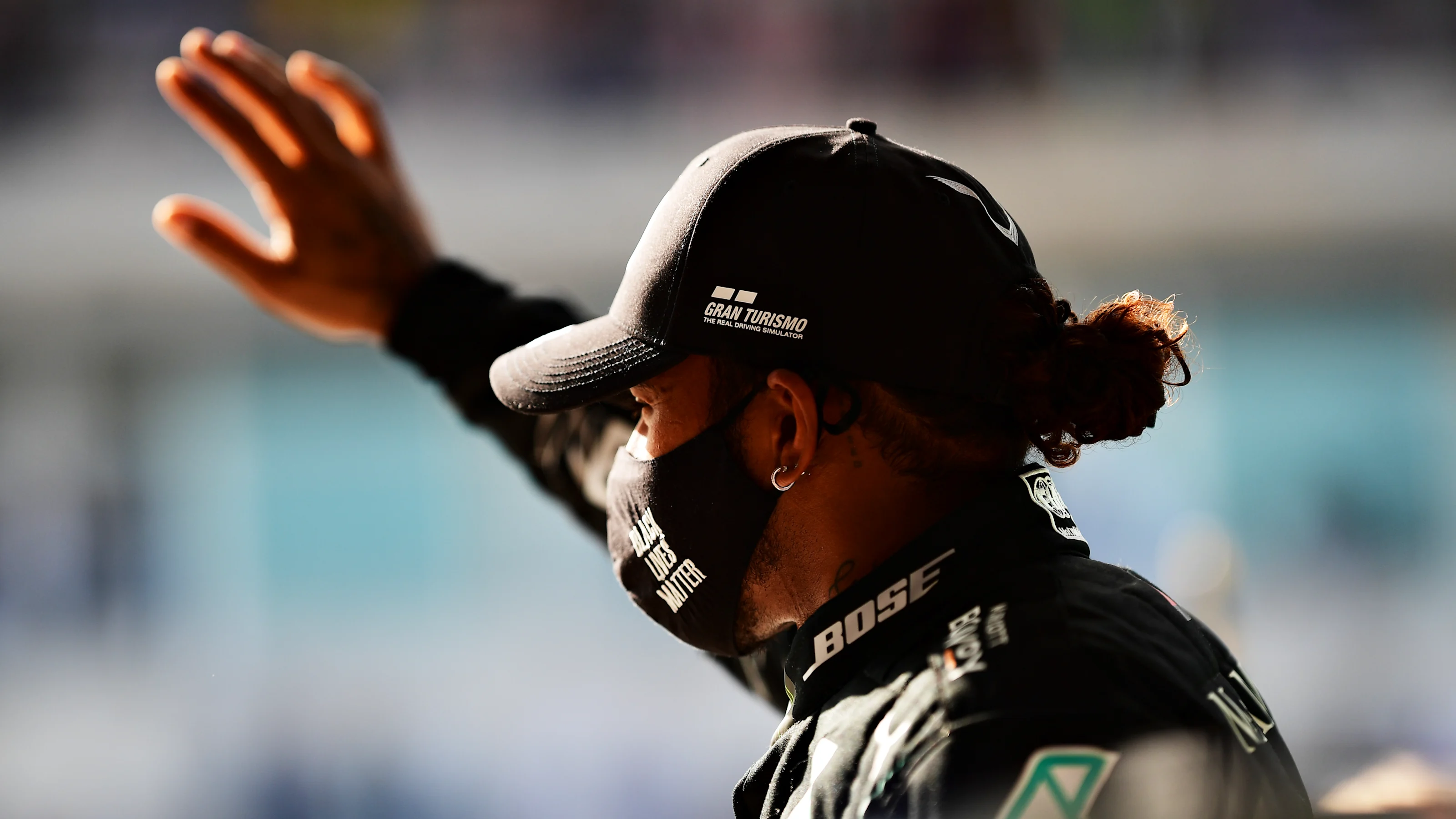 PORTIMAO, PORTUGAL - OCTOBER 24: Pole position qualifier Lewis Hamilton of Great Britain and