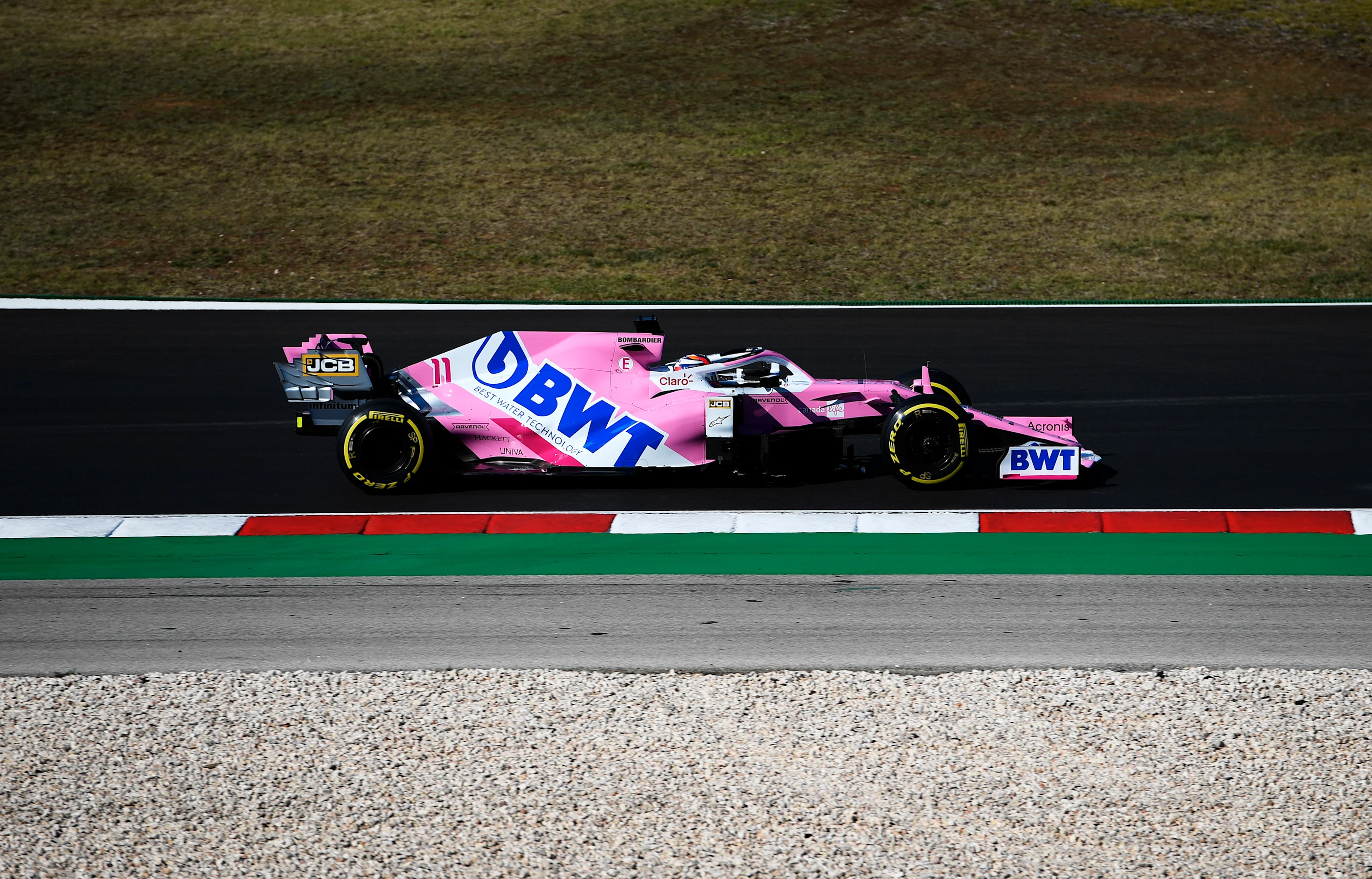 PORTIMAO, PORTUGAL - OCTOBER 24: Sergio Perez of Mexico driving the (11) Racing Point RP20 Mercedes