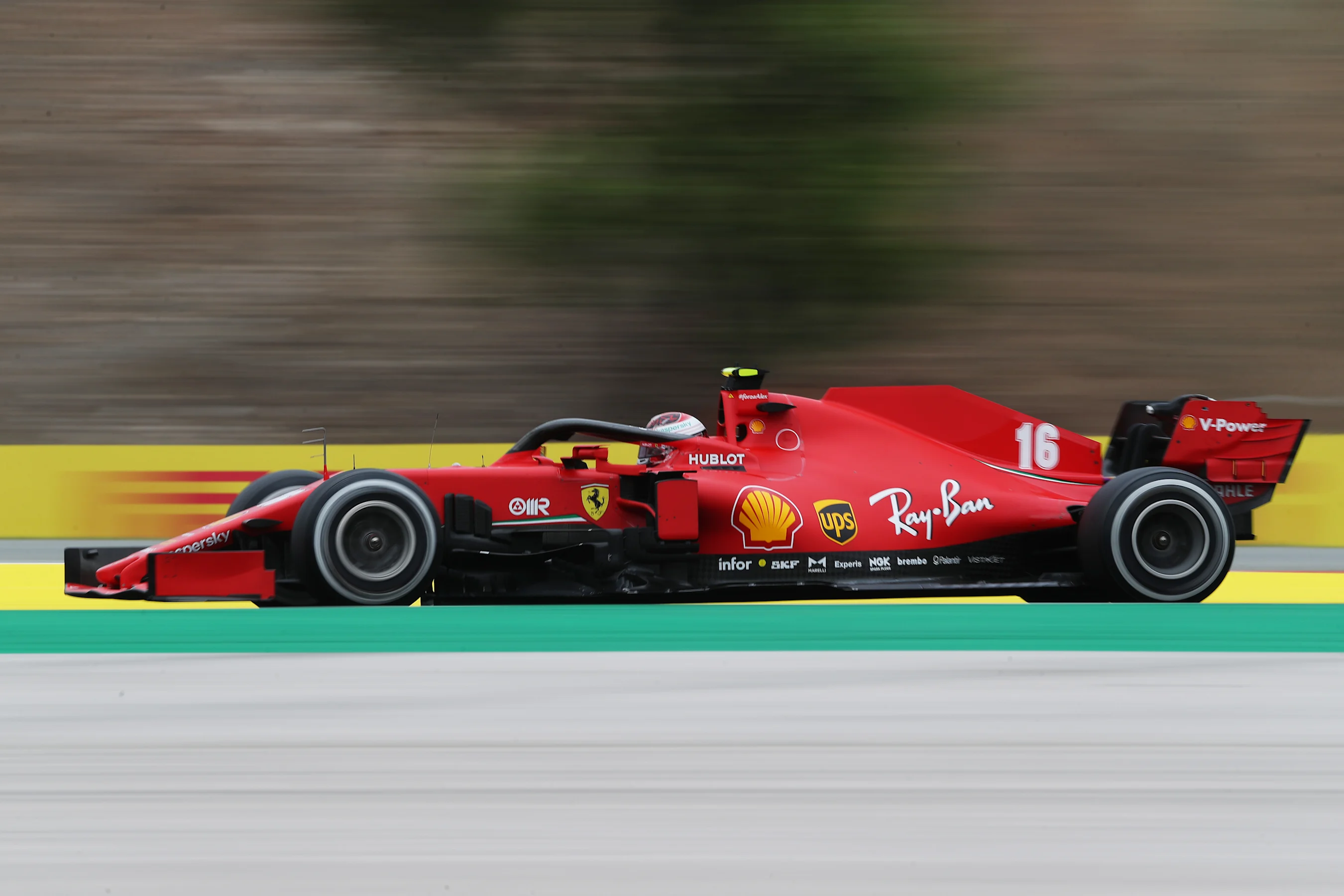 PORTIMAO, PORTUGAL - OCTOBER 25: Charles Leclerc of Monaco driving the (16) Scuderia Ferrari SF1000