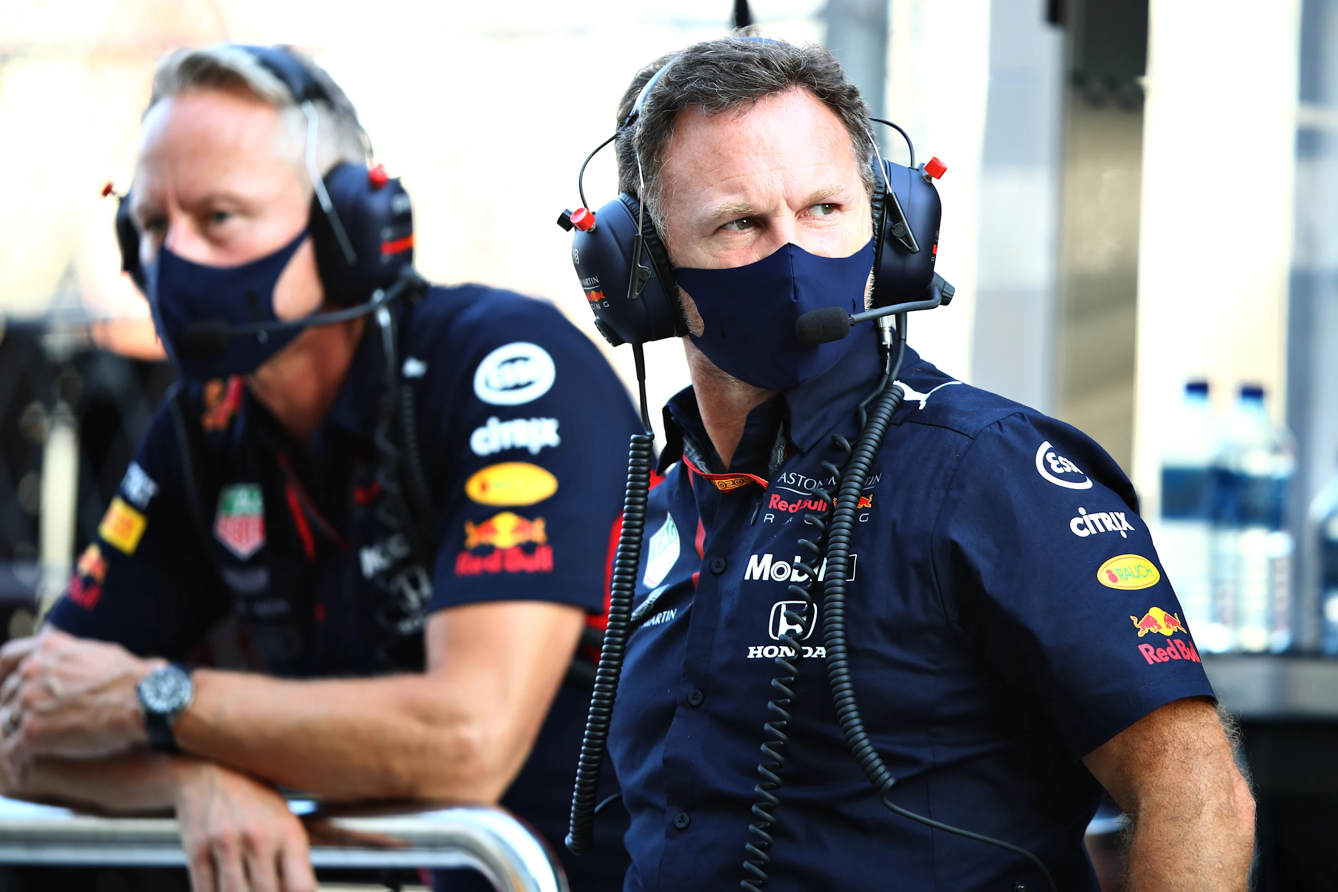 SOCHI, RUSSIA - SEPTEMBER 25: Red Bull Racing Team Principal Christian Horner and Red Bull Racing