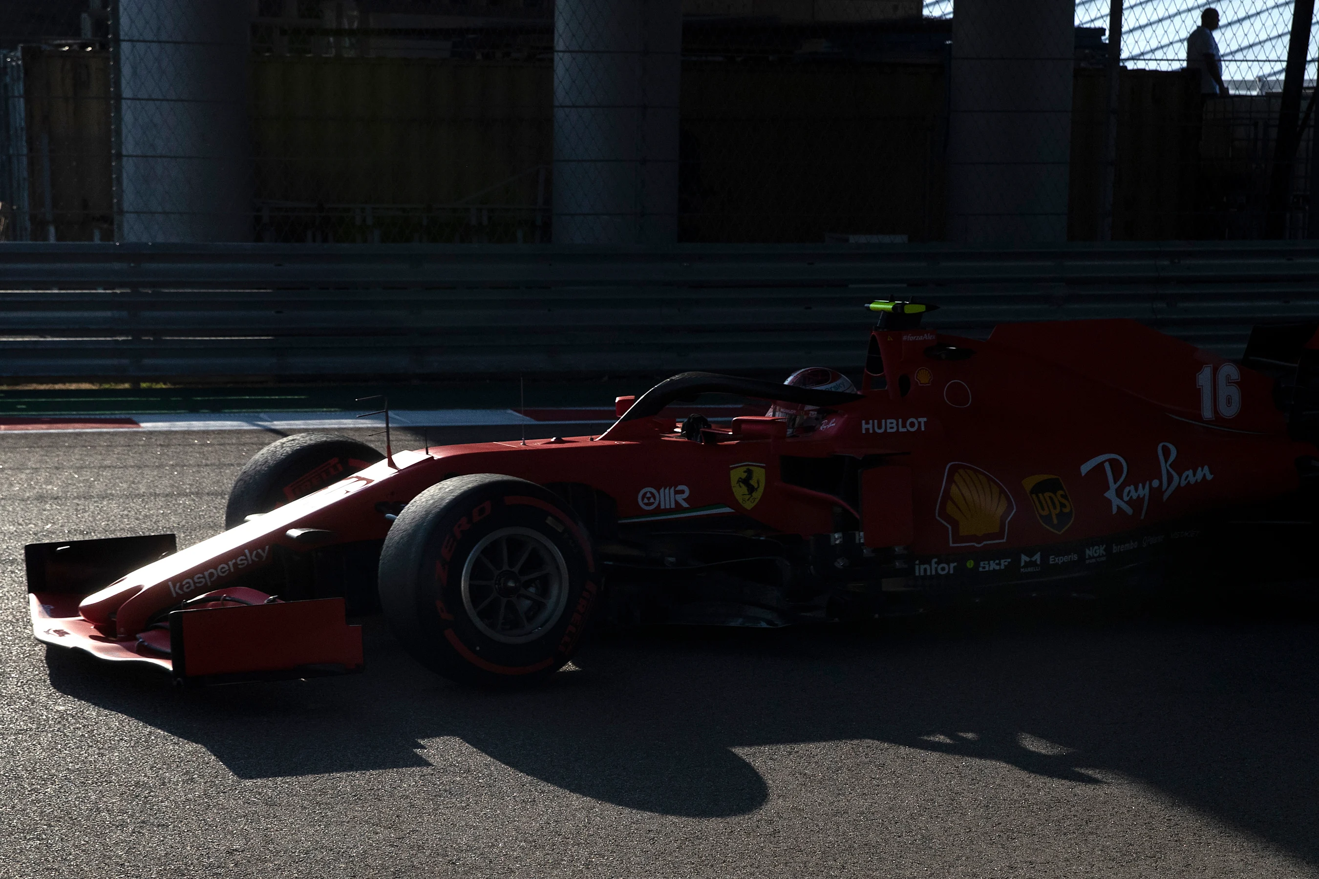 SOCHI, RUSSIA - SEPTEMBER 25: Charles Leclerc of Monaco driving the (16) Scuderia Ferrari SF1000 on