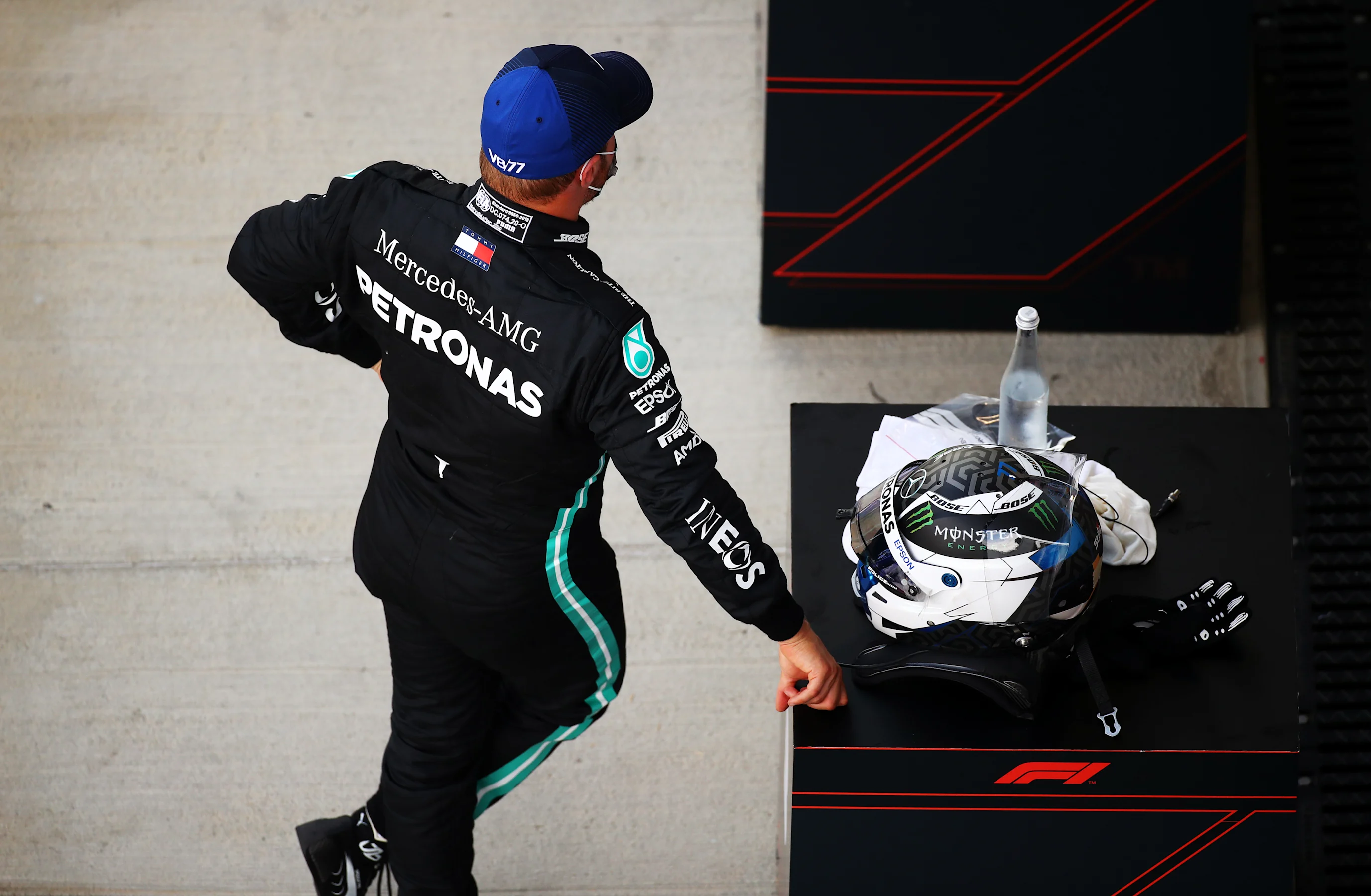 SOCHI, RUSSIA - SEPTEMBER 26: Third placed qualifier Valtteri Bottas of Finland and Mercedes GP