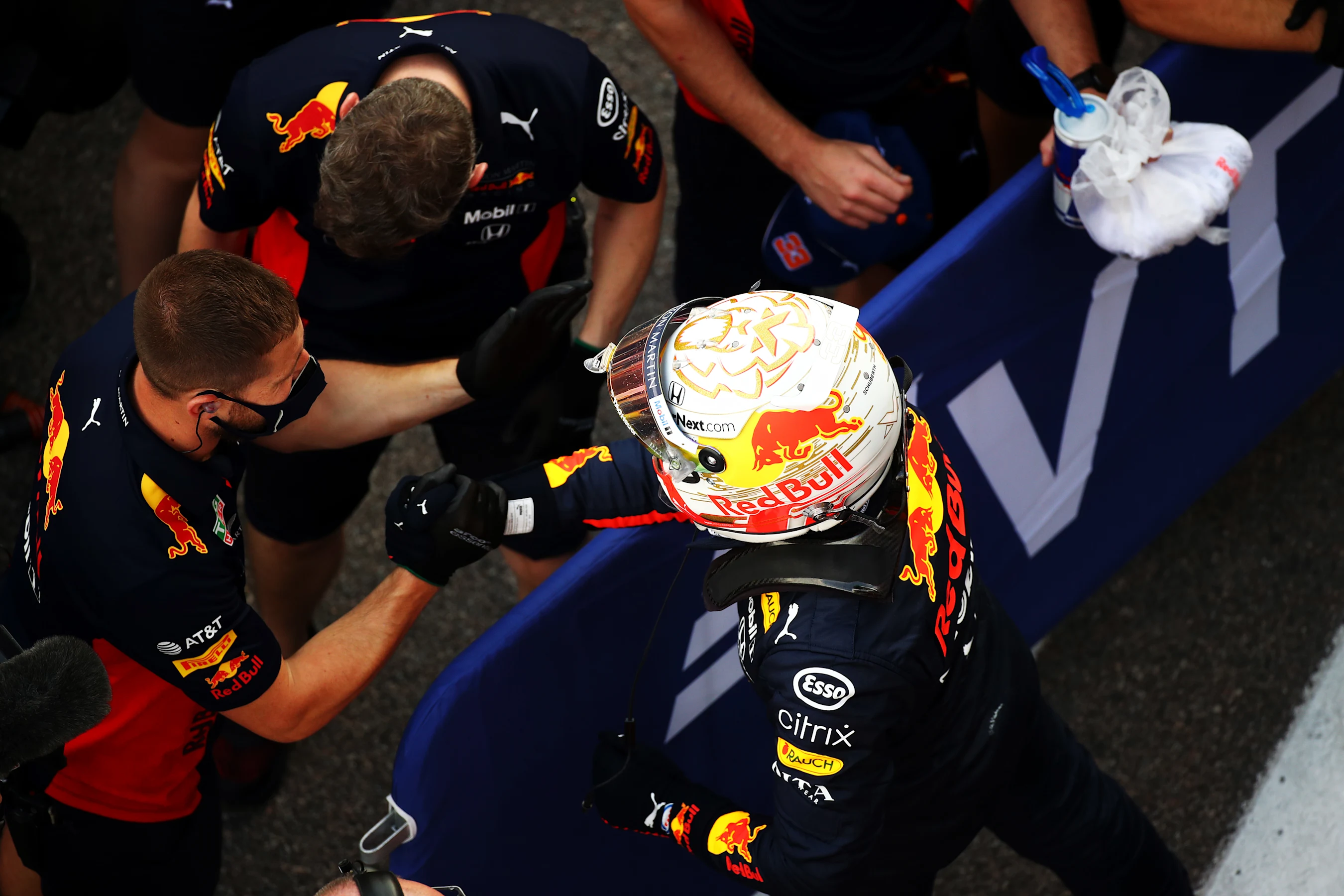 SOCHI, RUSSIA - SEPTEMBER 26: Second placed qualifier Max Verstappen of Netherlands and Red Bull