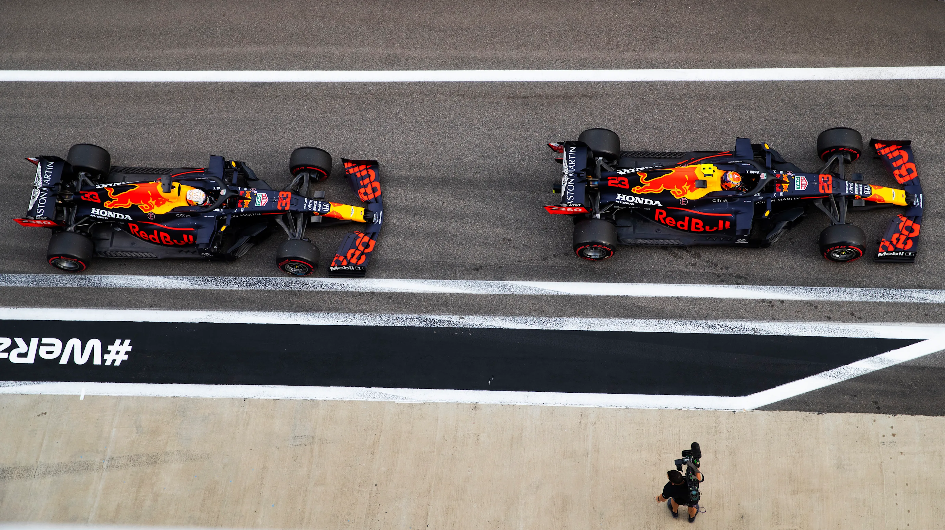 SOCHI, RUSSIA - SEPTEMBER 26: Alexander Albon of Thailand driving the (23) Aston Martin Red Bull