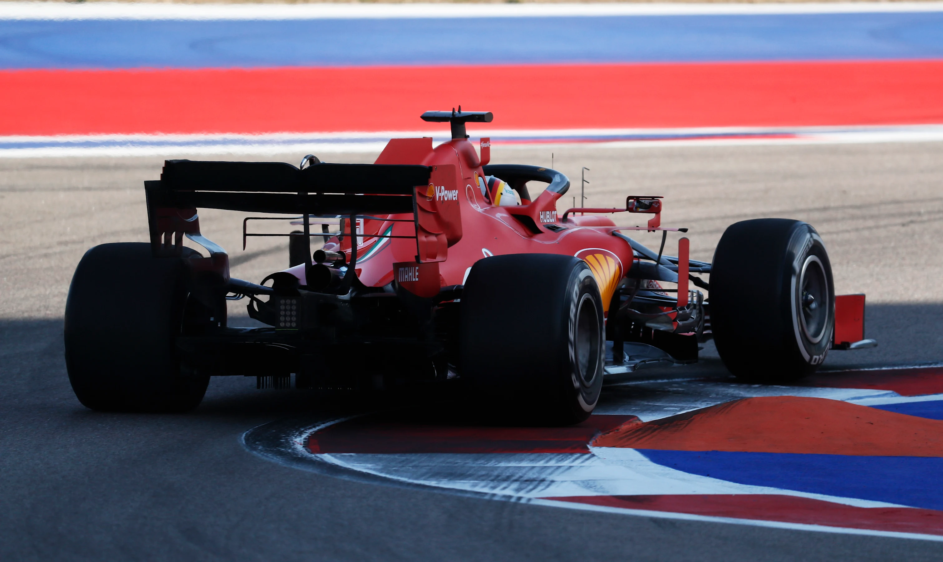 SOCHI, RUSSIA - SEPTEMBER 27: Sebastian Vettel of Germany driving the (5) Scuderia Ferrari SF1000