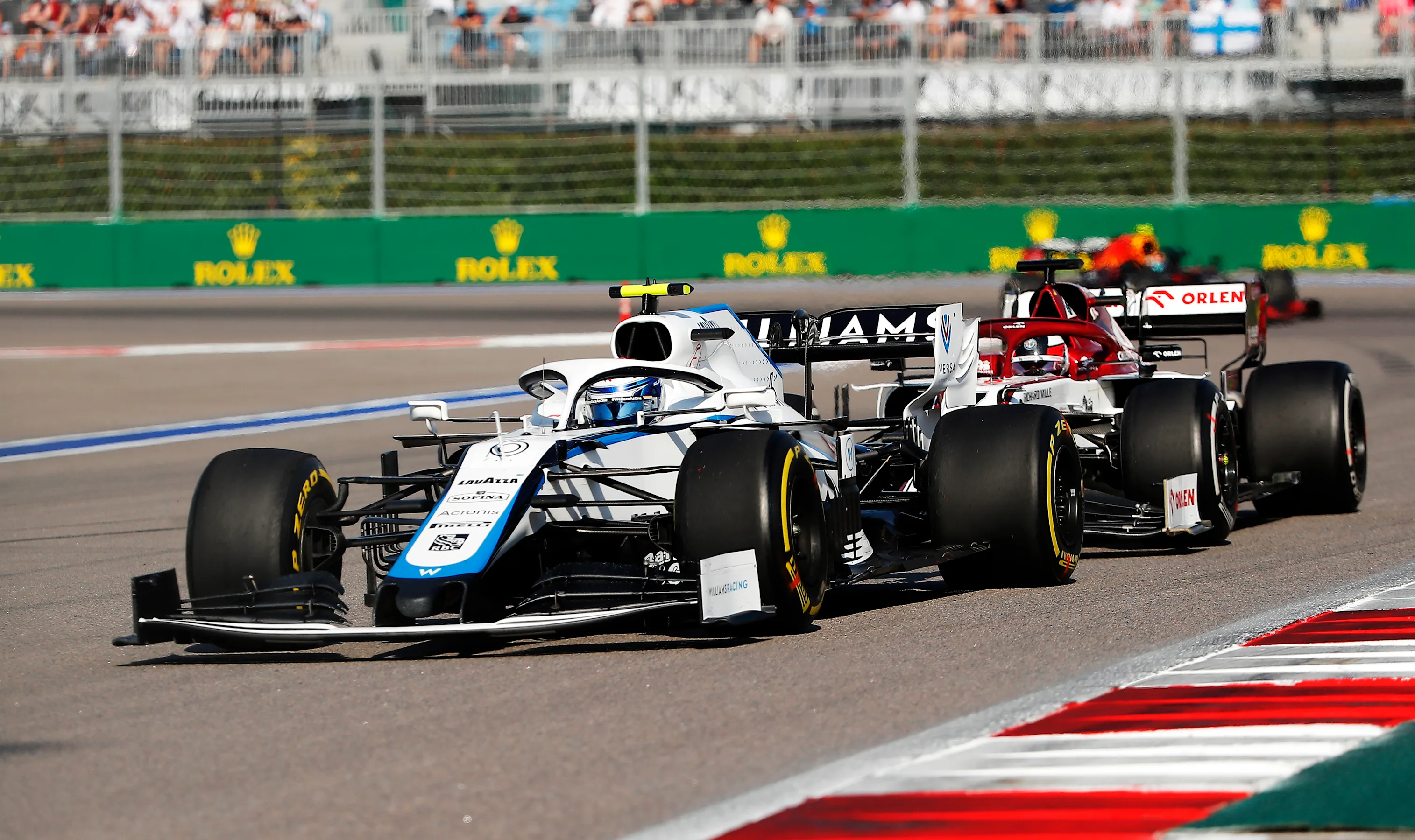 SOCHI, RUSSIA - SEPTEMBER 27: Nicholas Latifi of Canada driving the (6) Williams Racing FW43