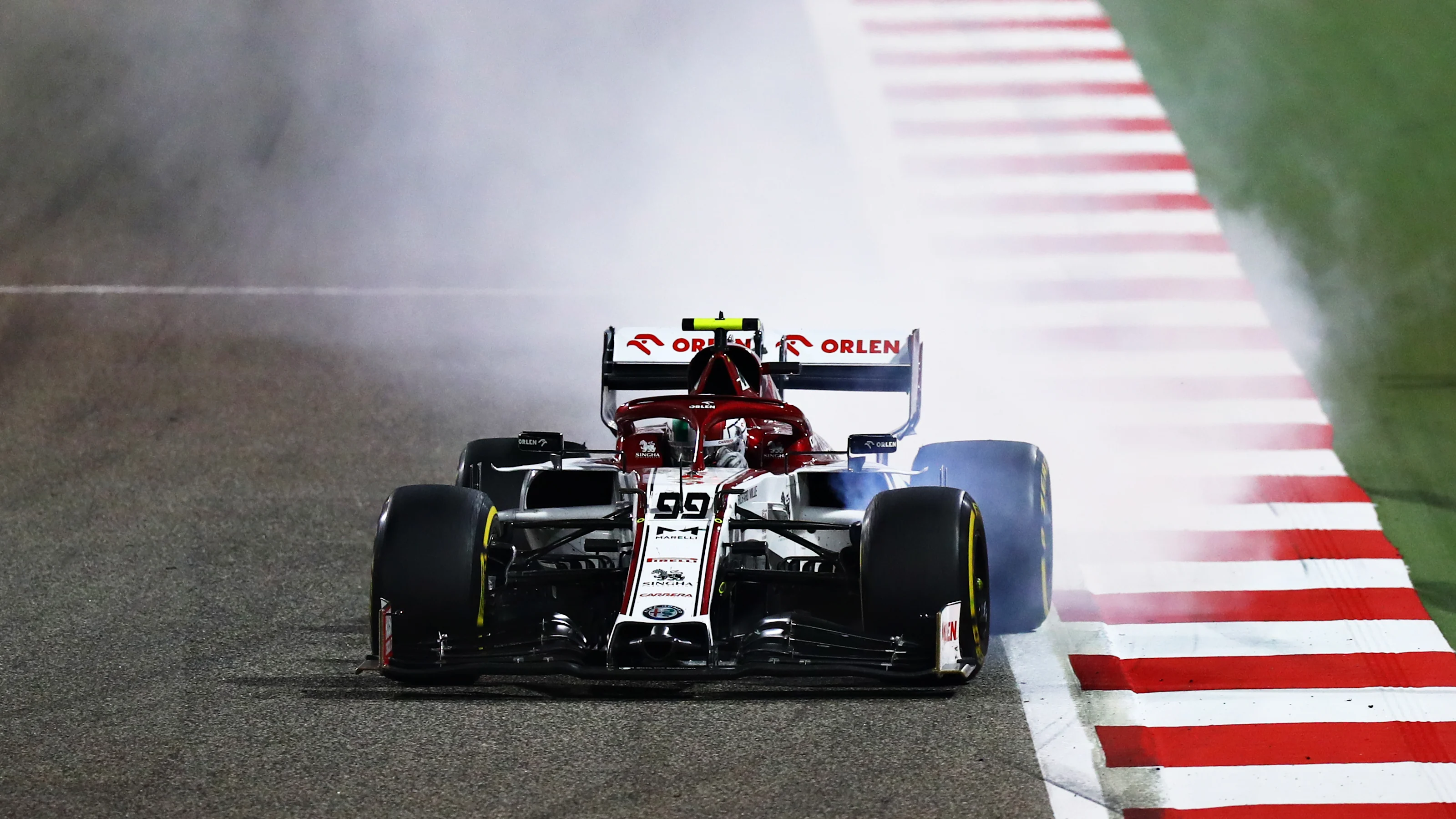 BAHRAIN, BAHRAIN - DECEMBER 06: Antonio Giovinazzi of Italy driving the (99) Alfa Romeo Racing C39