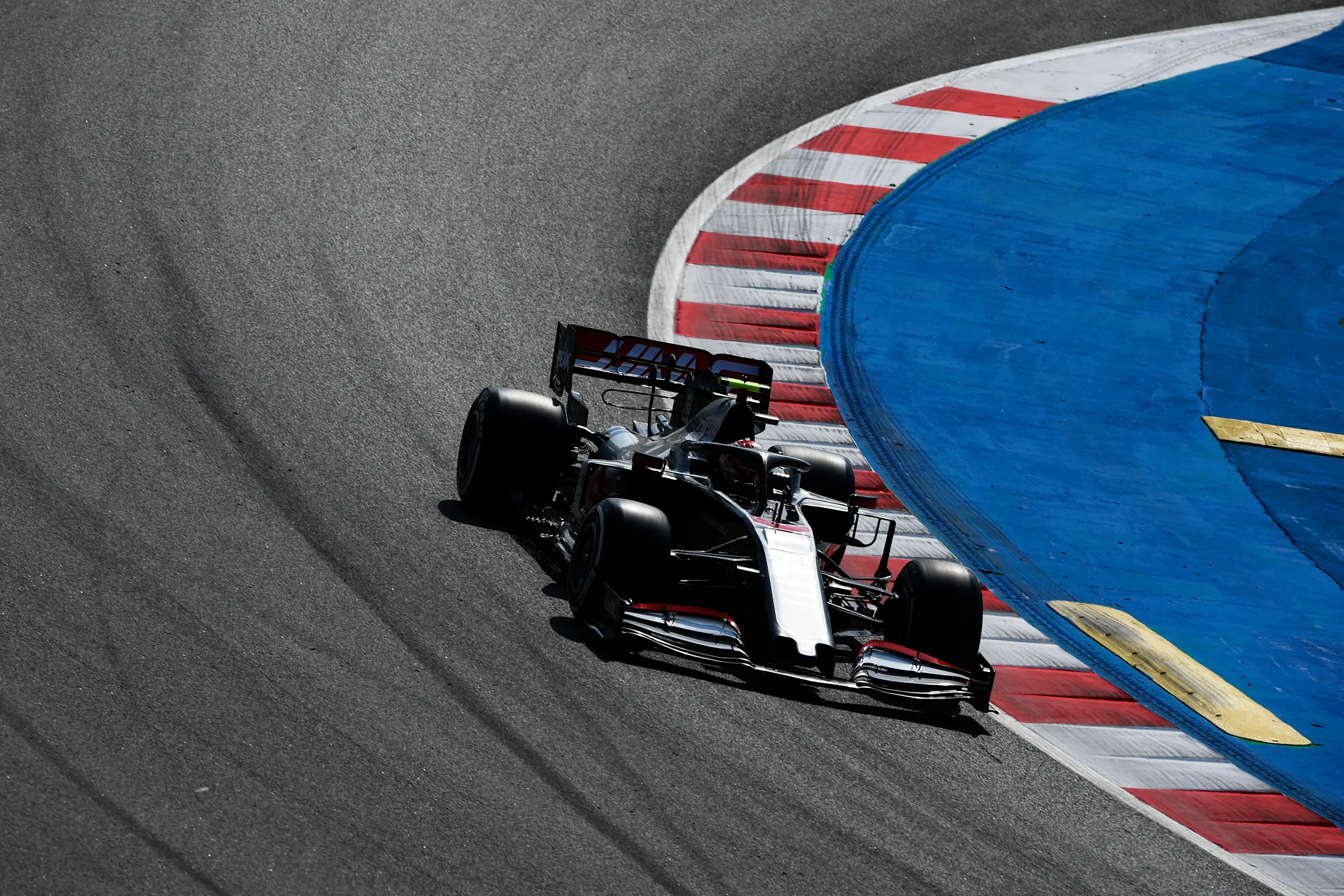 BARCELONA, SPAIN - AUGUST 14: Kevin Magnussen of Denmark driving the (20) Haas F1 Team VF-20