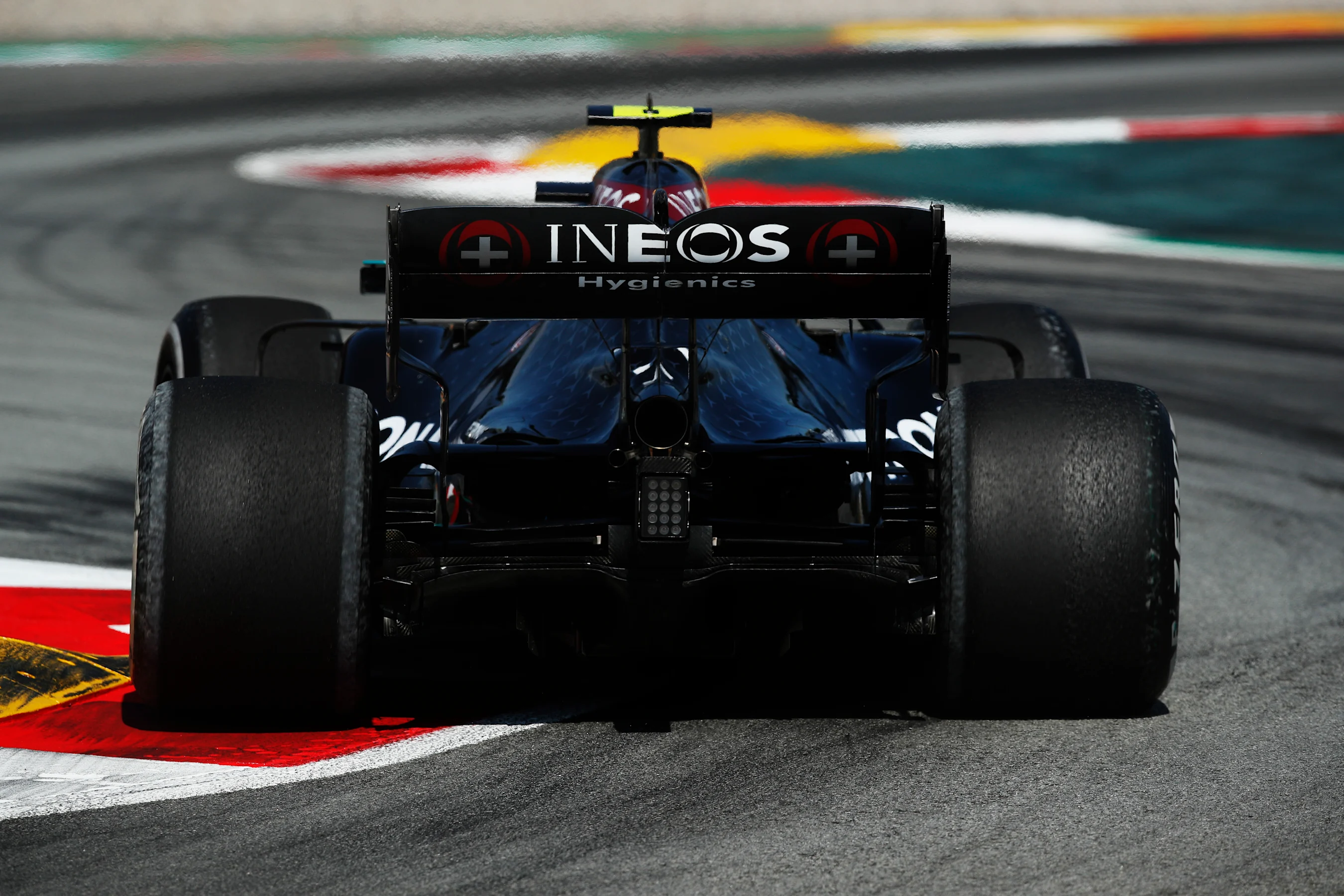 BARCELONA, SPAIN - AUGUST 14: Valtteri Bottas of Finland driving the (77) Mercedes AMG Petronas F1