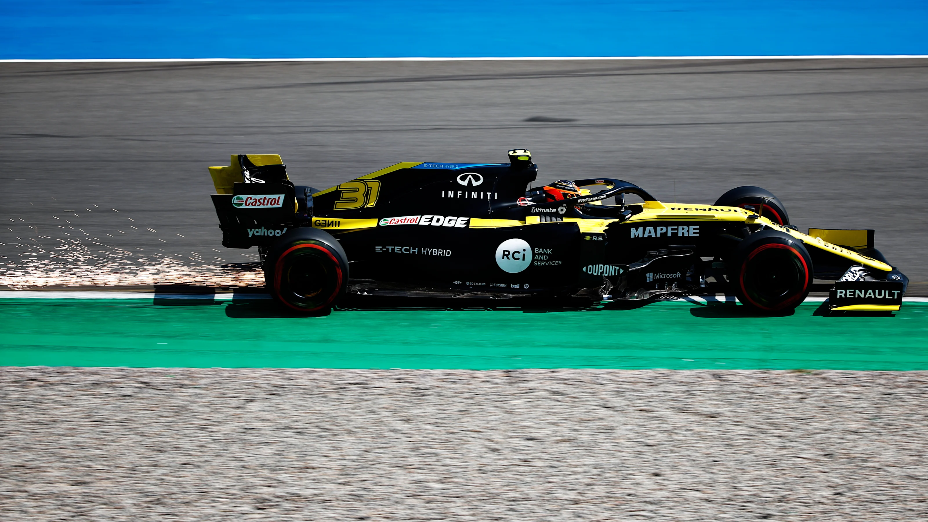 BARCELONA, SPAIN - AUGUST 15: Esteban Ocon of France driving the (31) Renault Sport Formula One