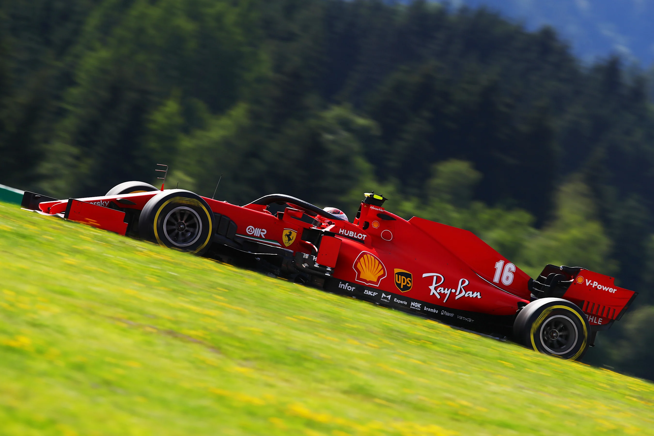 SPIELBERG, AUSTRIA - JULY 10: Charles Leclerc of Monaco driving the (16) Scuderia Ferrari SF1000 on