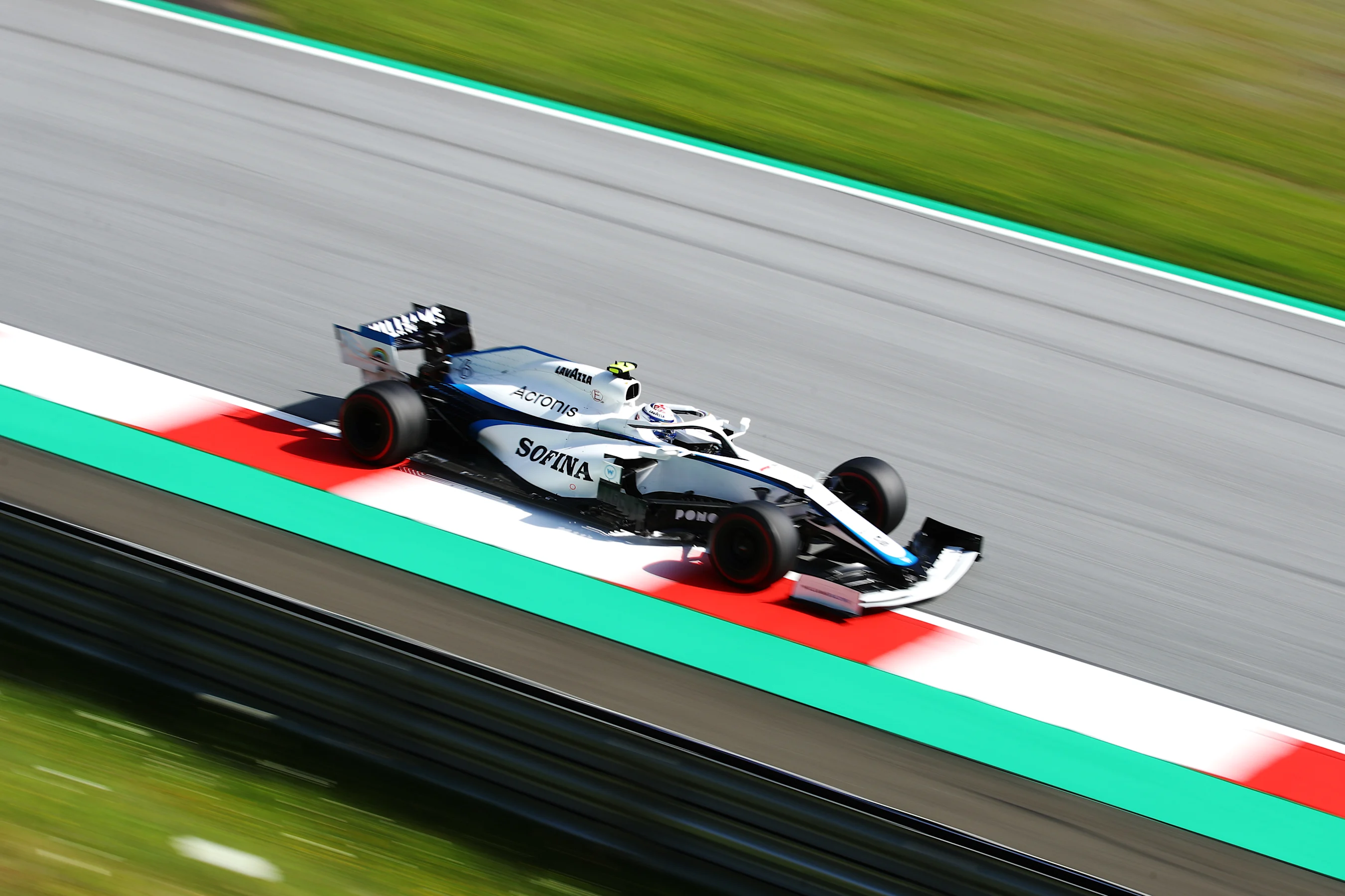 SPIELBERG, AUSTRIA - JULY 10: Nicholas Latifi of Canada driving the (6) Williams Racing FW43
