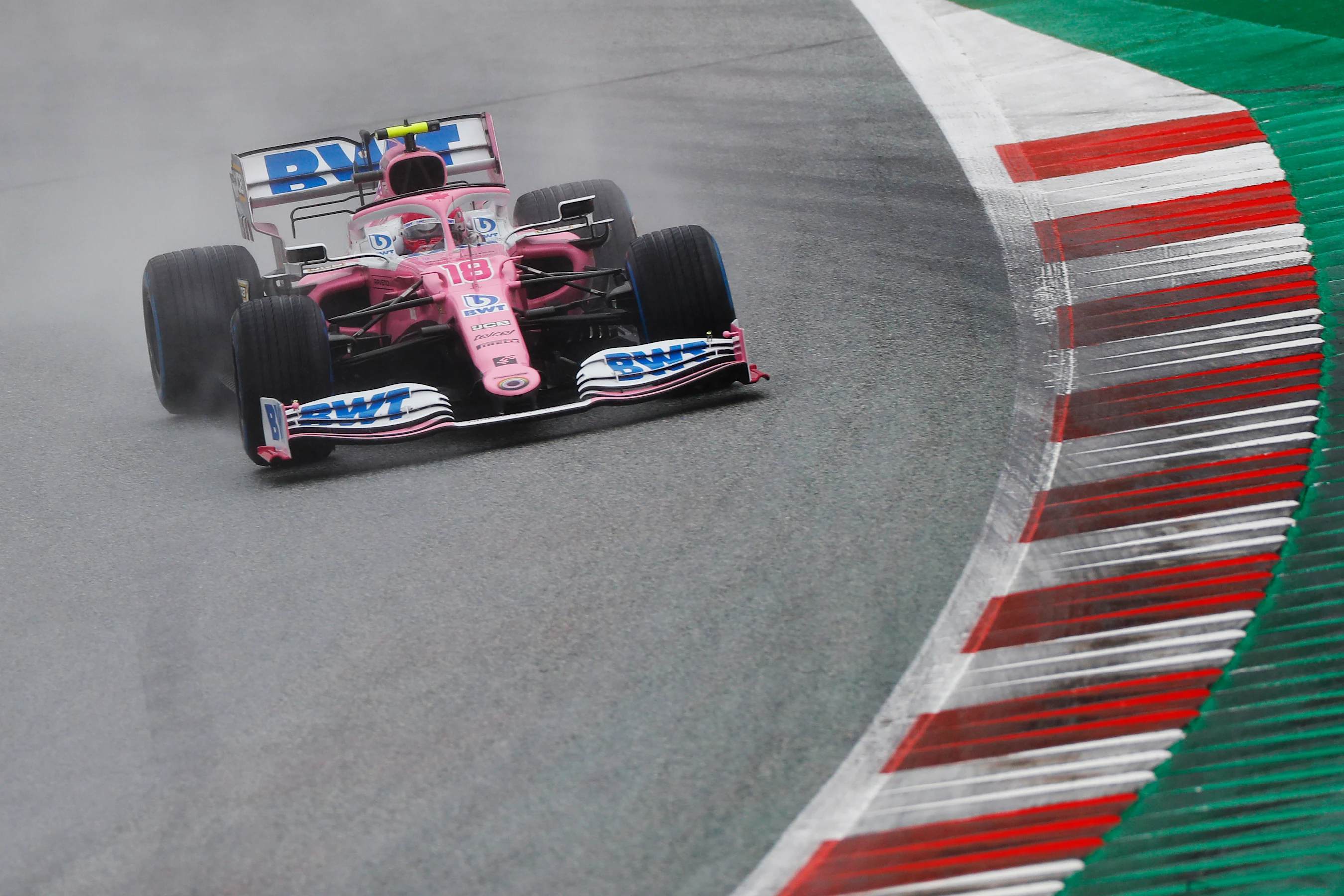 SPIELBERG, AUSTRIA - JULY 11: Lance Stroll of Canada driving the (18) Racing Point RP20 Mercedes on