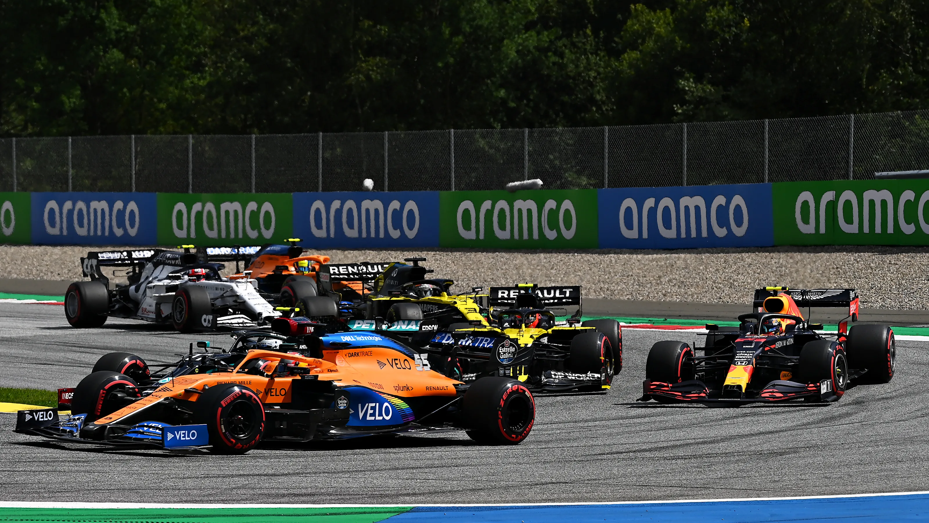 SPIELBERG, AUSTRIA - JULY 12:Carlos Sainz of Spain driving the (55) McLaren F1 Team MCL35 Renault