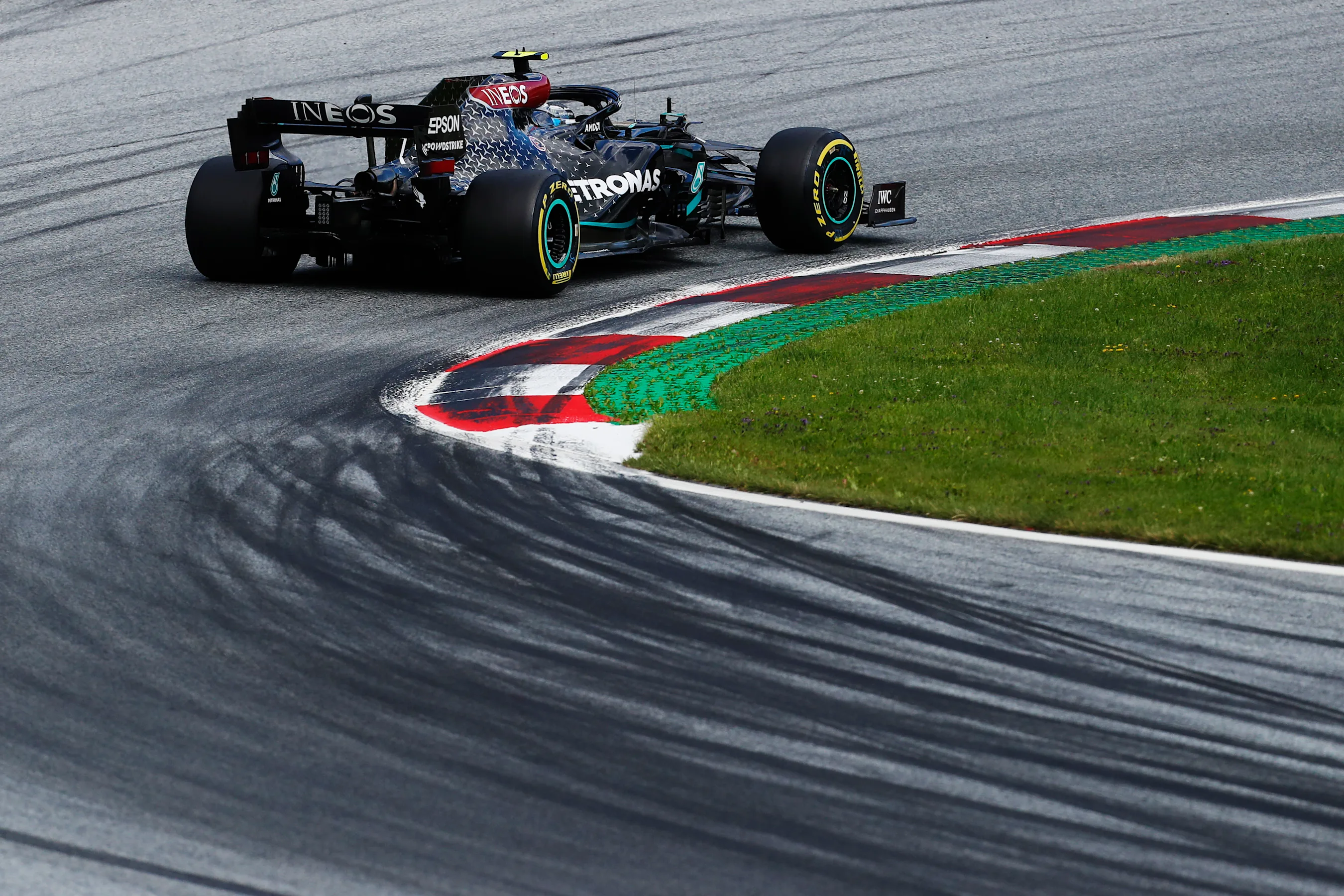 SPIELBERG, AUSTRIA - JULY 12: Valtteri Bottas of Finland driving the (77) Mercedes AMG Petronas F1