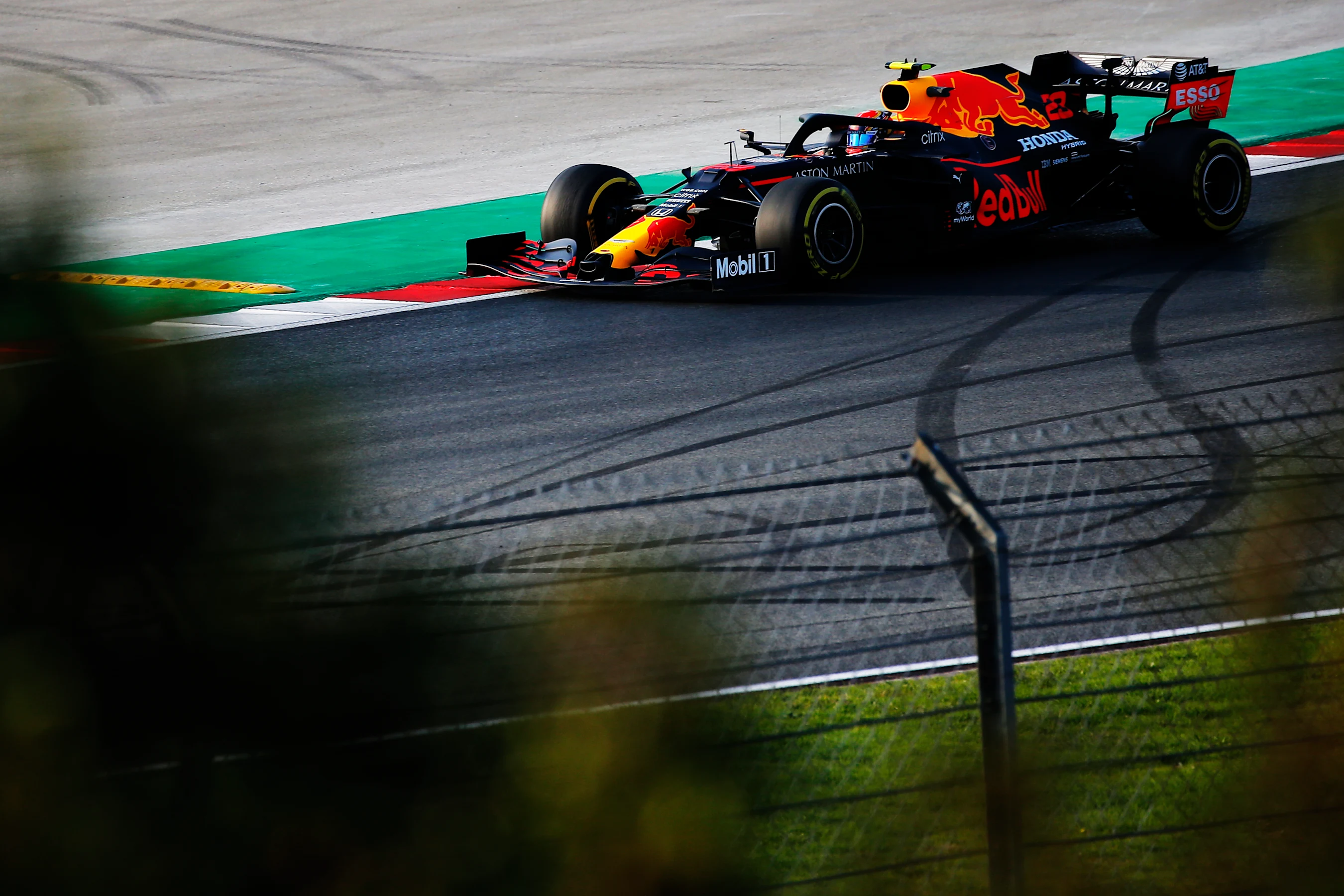 ISTANBUL, TURKEY - NOVEMBER 13: Alexander Albon of Thailand driving the (23) Aston Martin Red Bull