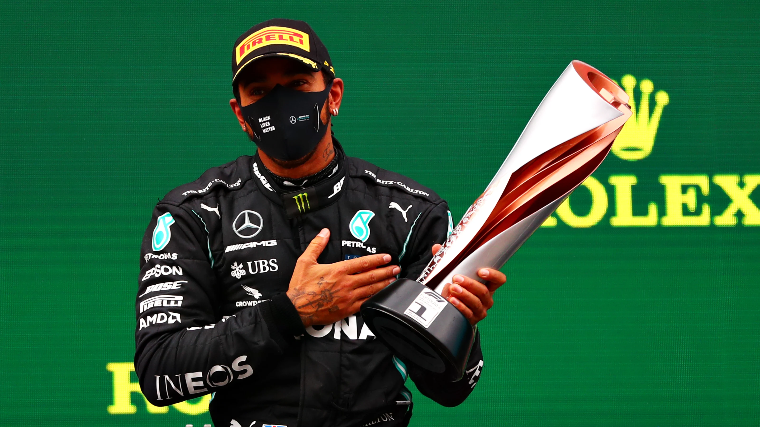 ISTANBUL, TURKEY - NOVEMBER 15: Race winner Lewis Hamilton of Great Britain and Mercedes GP