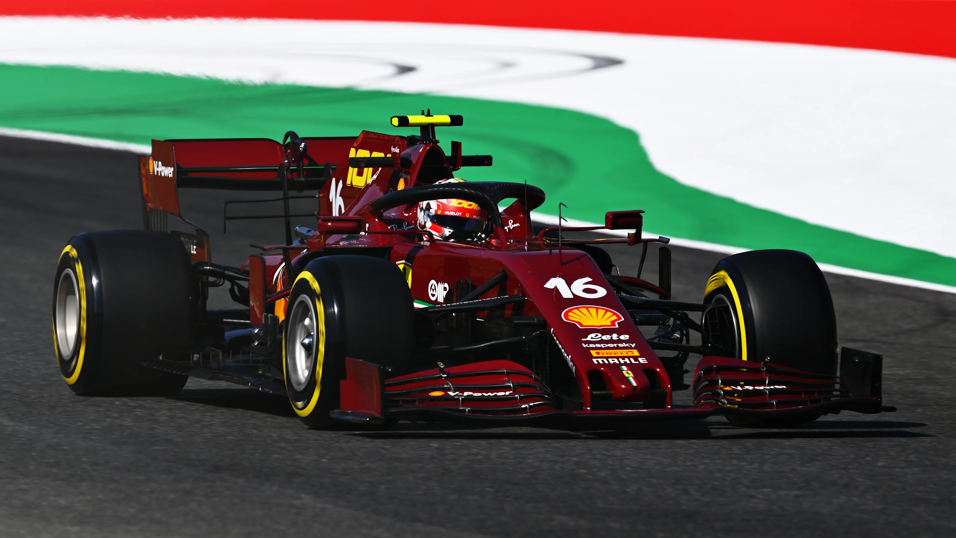 SCARPERIA, ITALY - SEPTEMBER 11: Charles Leclerc of Monaco driving the (16) Scuderia Ferrari SF1000