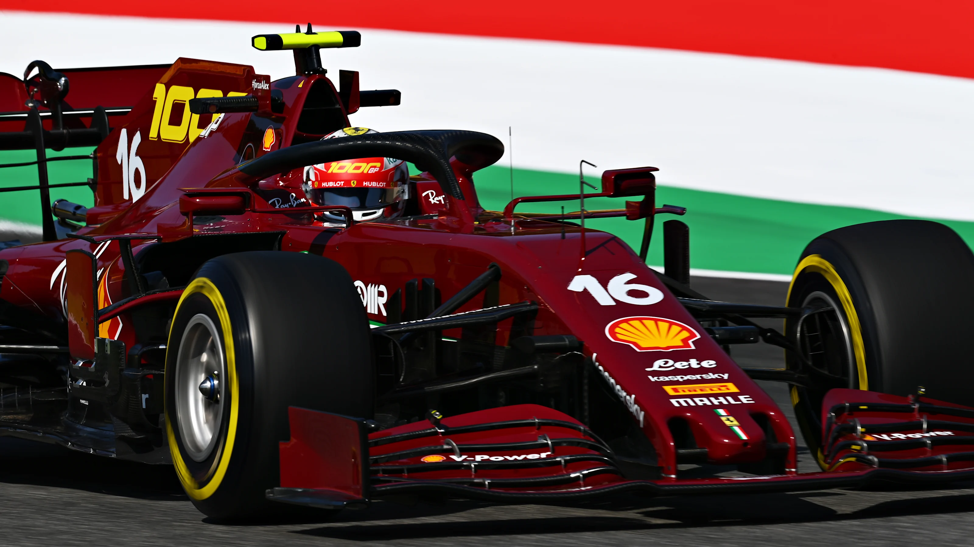 SCARPERIA, ITALY - SEPTEMBER 11: Charles Leclerc of Monaco driving the (16) Scuderia Ferrari SF1000