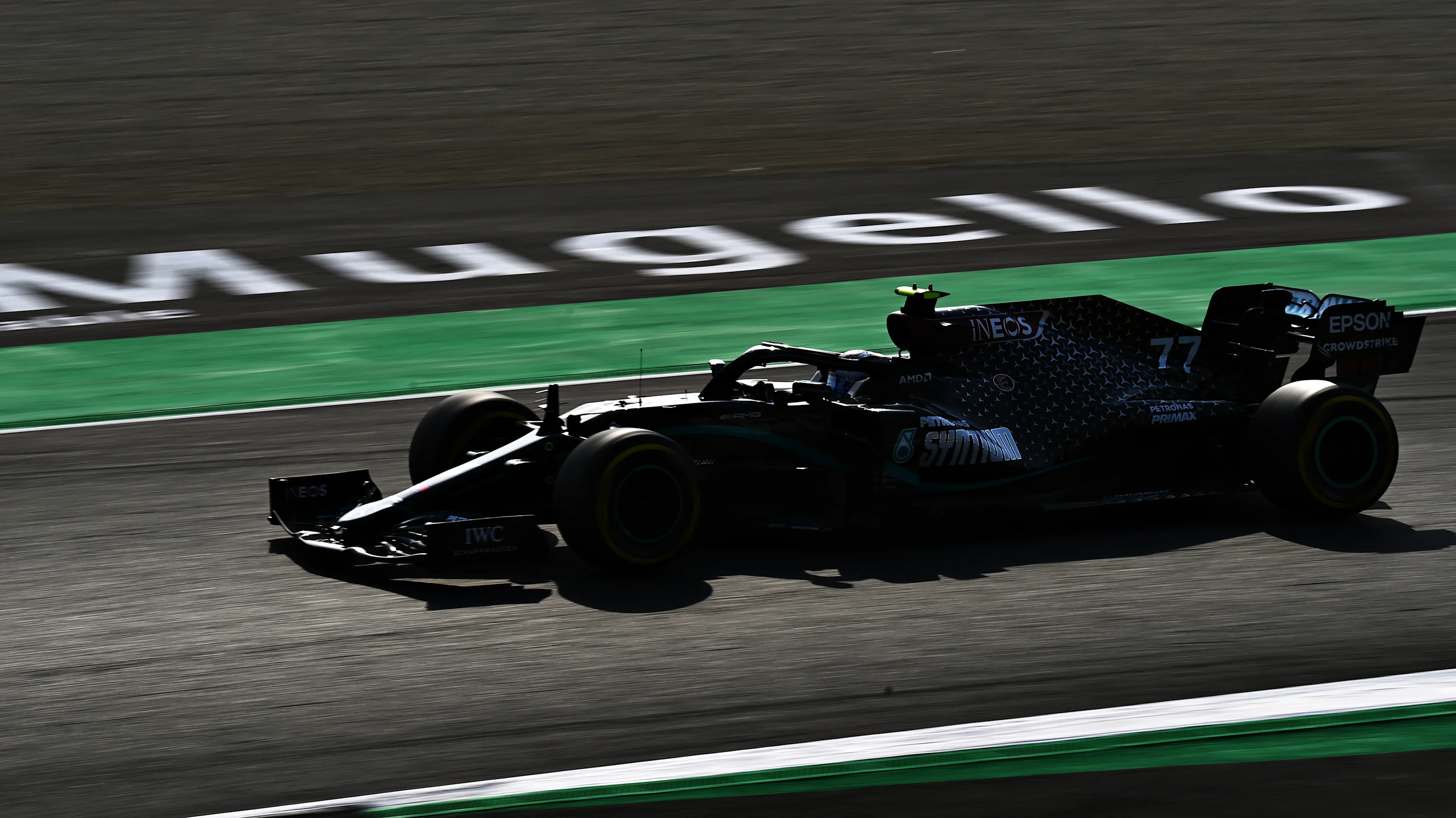 SCARPERIA, ITALY - SEPTEMBER 11: Valtteri Bottas of Finland driving the (77) Mercedes AMG Petronas