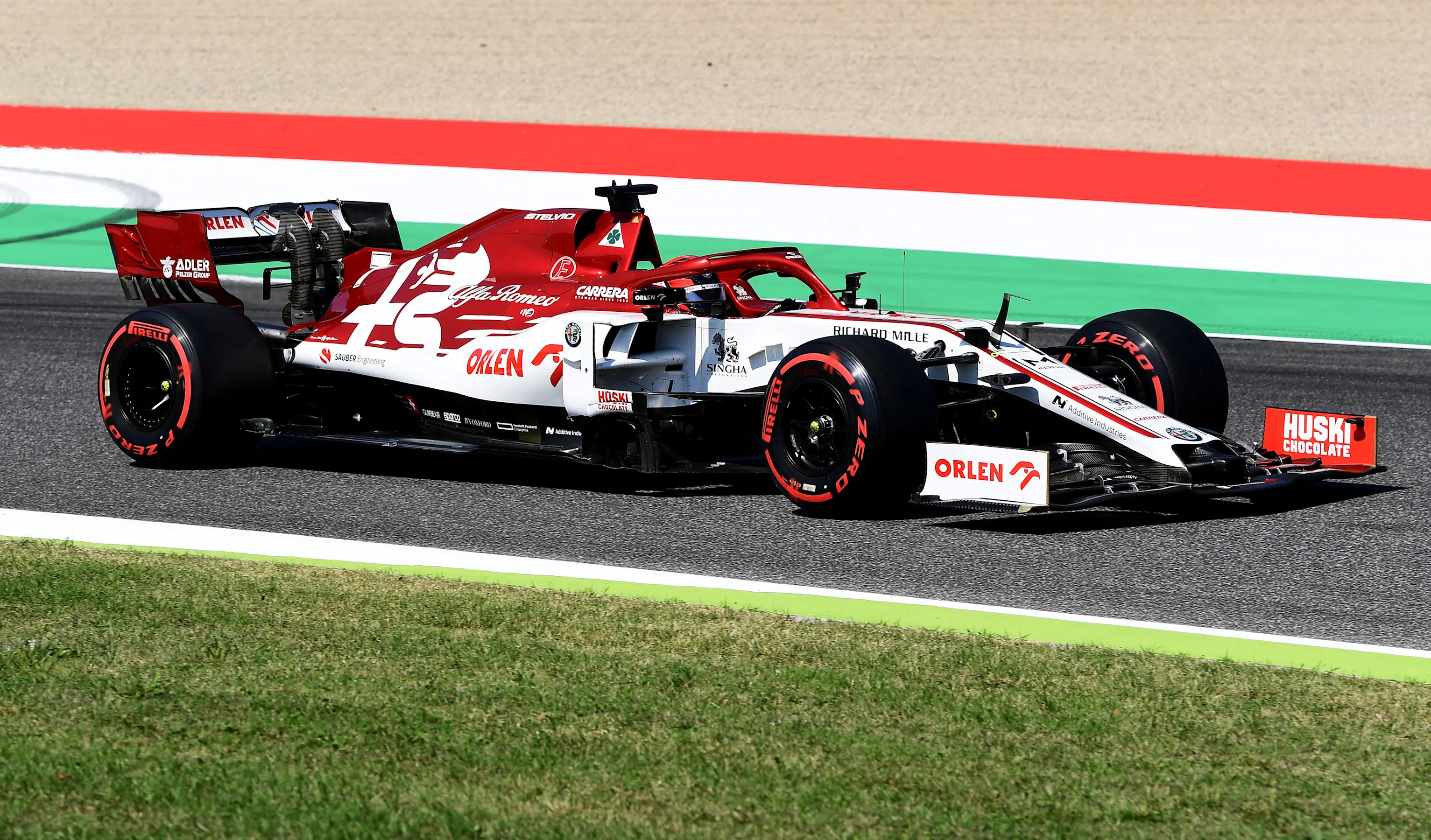 SCARPERIA, ITALY - SEPTEMBER 12: Kimi Raikkonen of Finland driving the (7) Alfa Romeo Racing C39