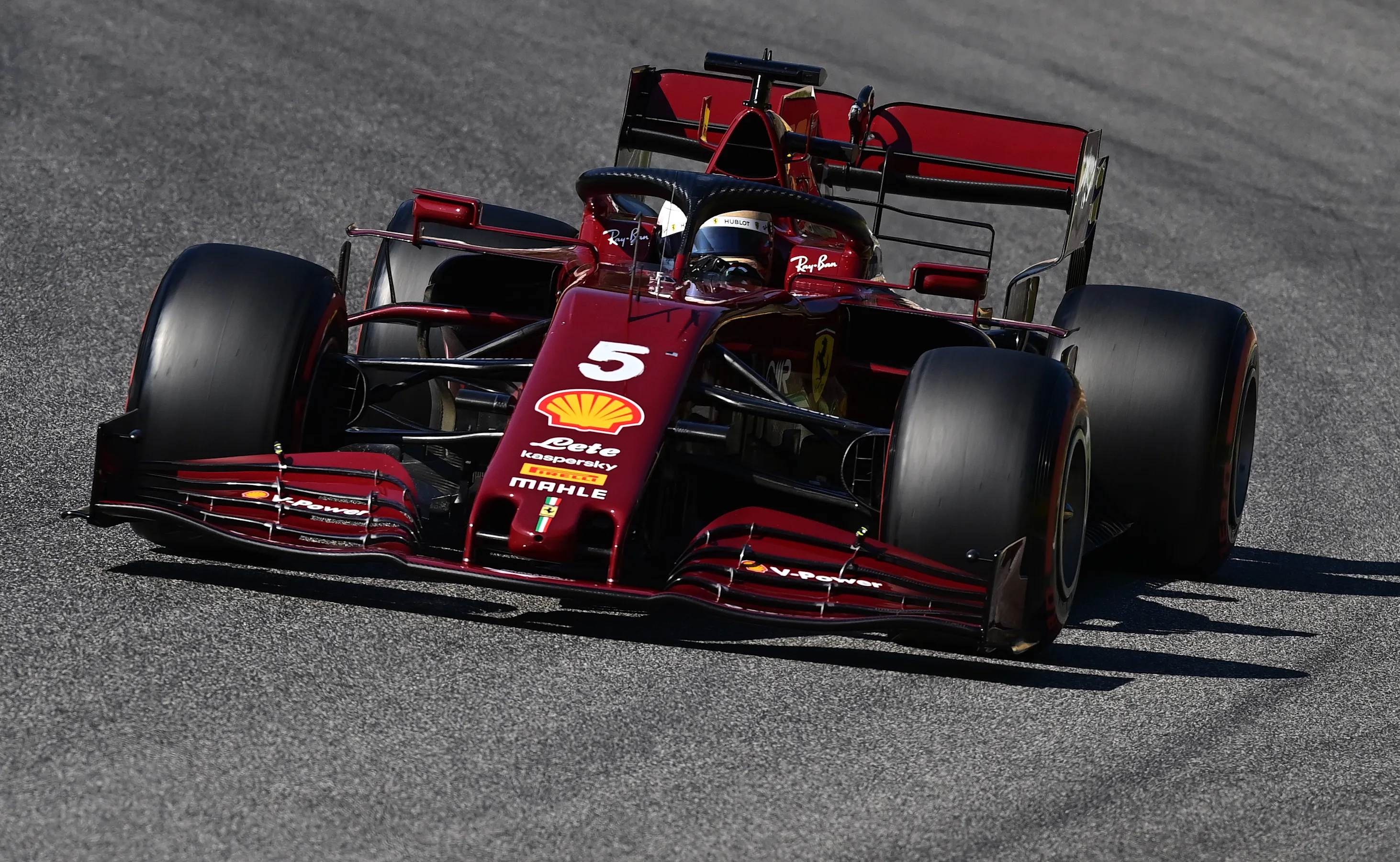 SCARPERIA, ITALY - SEPTEMBER 12: Sebastian Vettel of Germany driving the (5) Scuderia Ferrari