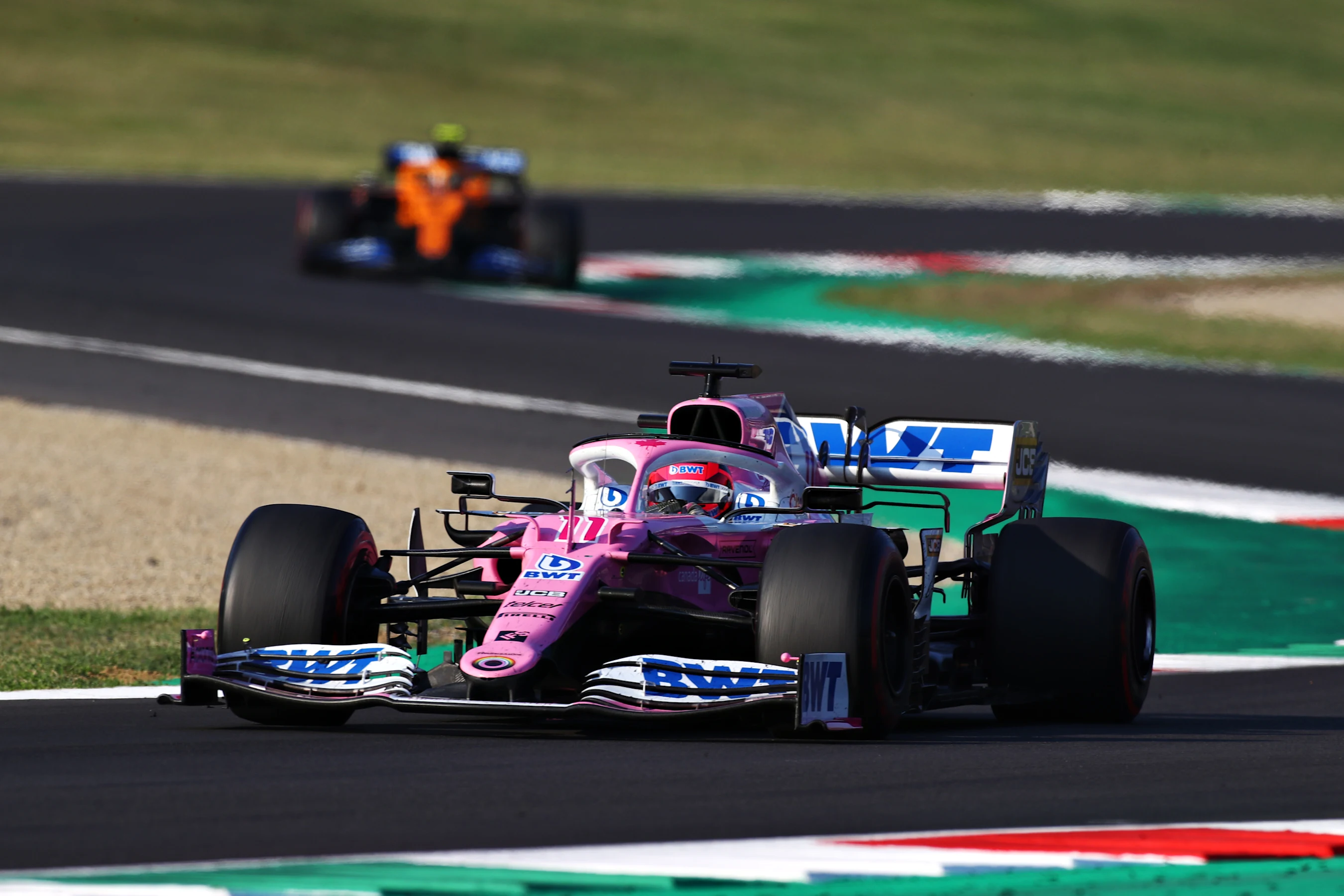 SCARPERIA, ITALY - SEPTEMBER 13: Sergio Perez of Mexico driving the (11) Racing Point RP20 Mercedes
