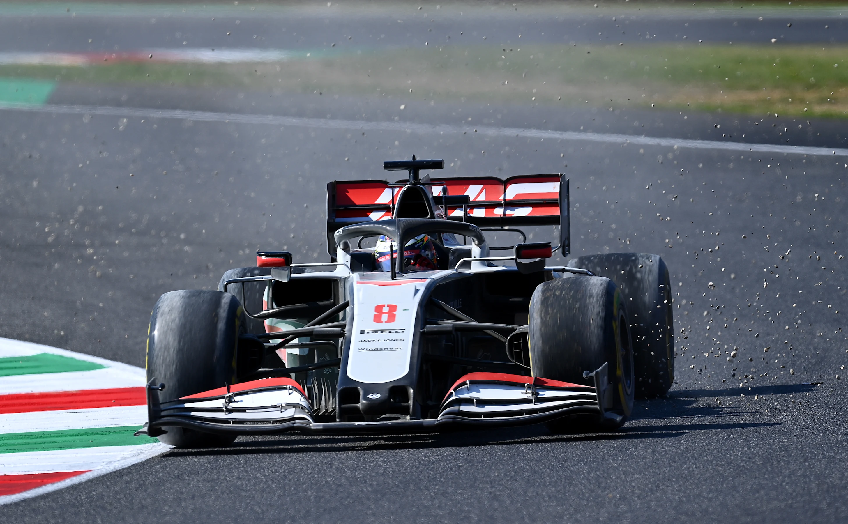 SCARPERIA, ITALY - SEPTEMBER 13: Romain Grosjean of France driving the (8) Haas F1 Team VF-20