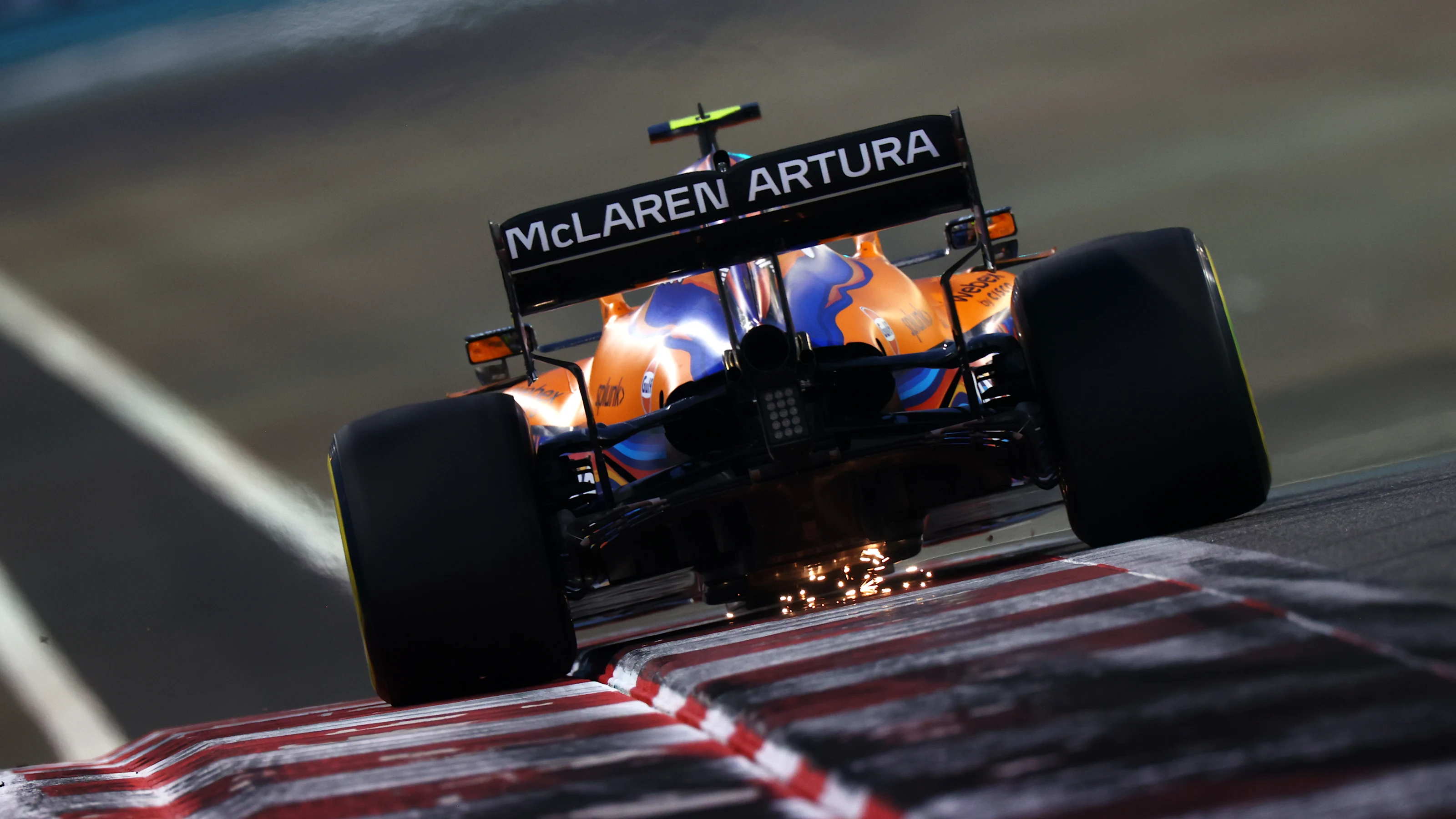 ABU DHABI, UNITED ARAB EMIRATES - DECEMBER 10:Lando Norris of Great Britain driving the (4) McLaren