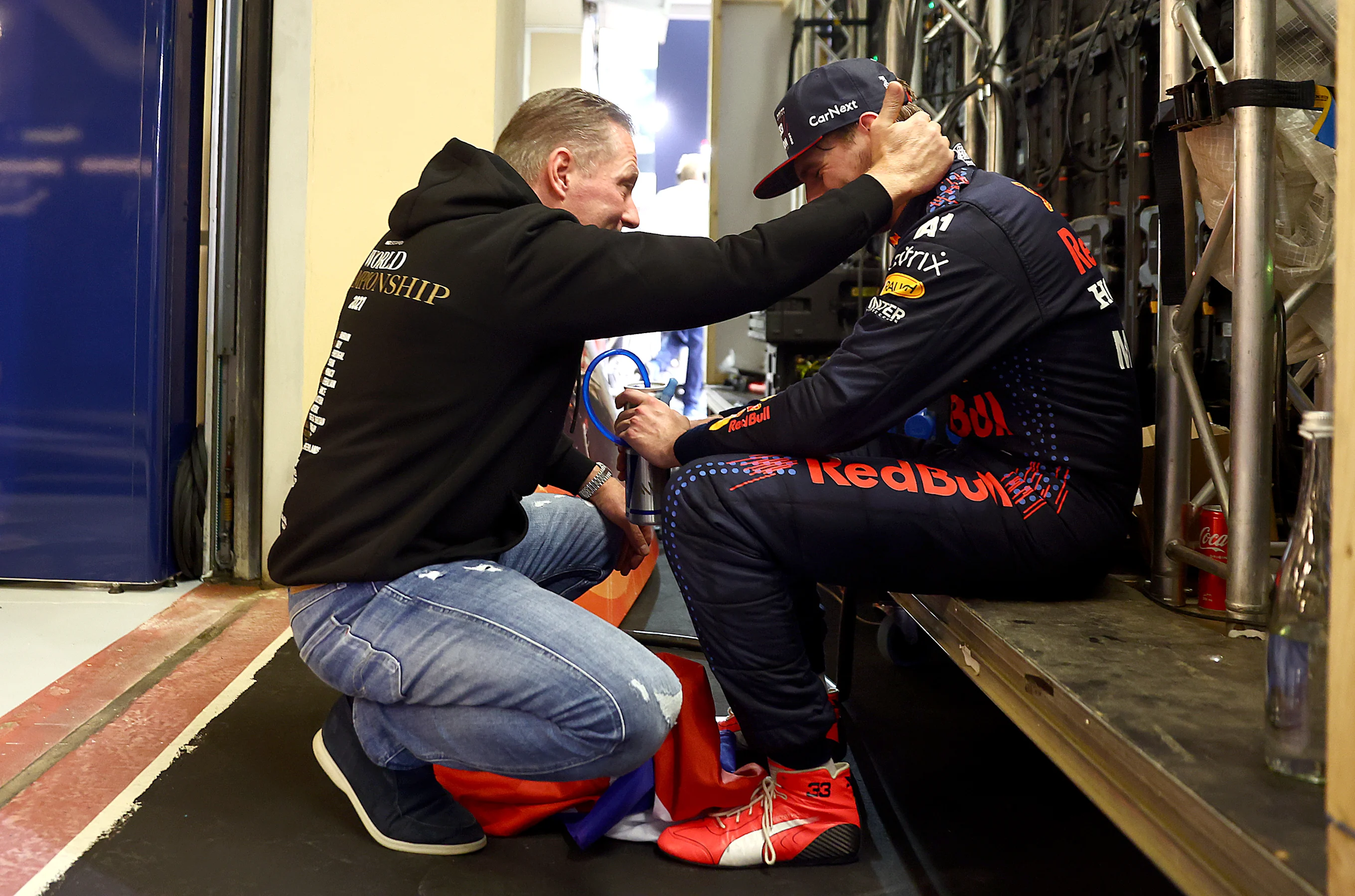 ABU DHABI, UNITED ARAB EMIRATES - DECEMBER 12: Race winner and 2021 F1 World Drivers Champion Max