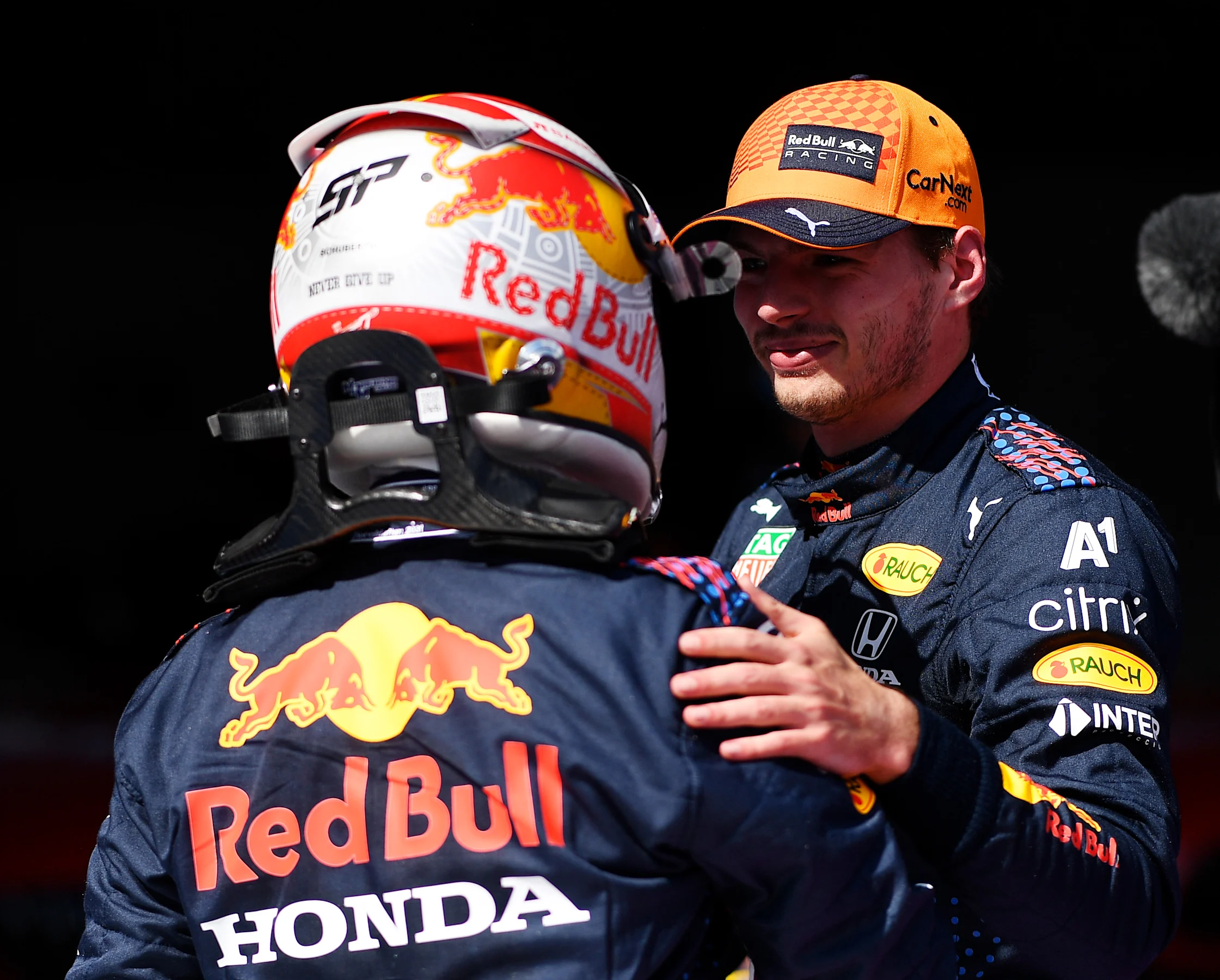 SPIELBERG, AUSTRIA - JULY 03: Pole position qualifier Max Verstappen of Netherlands and Red Bull