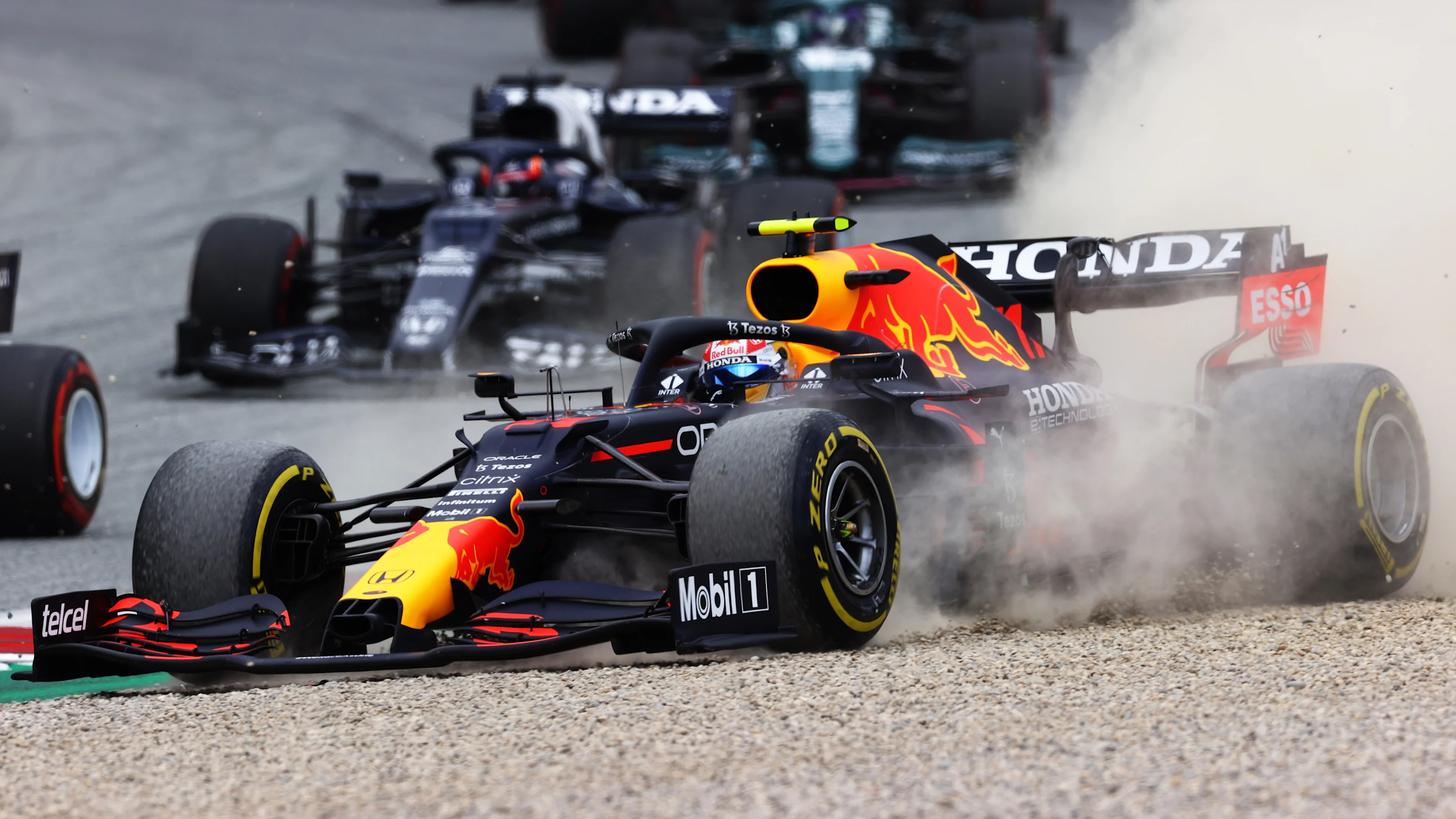 SPIELBERG, AUSTRIA - JULY 04: Sergio Perez of Mexico driving the (11) Red Bull Racing RB16B Honda